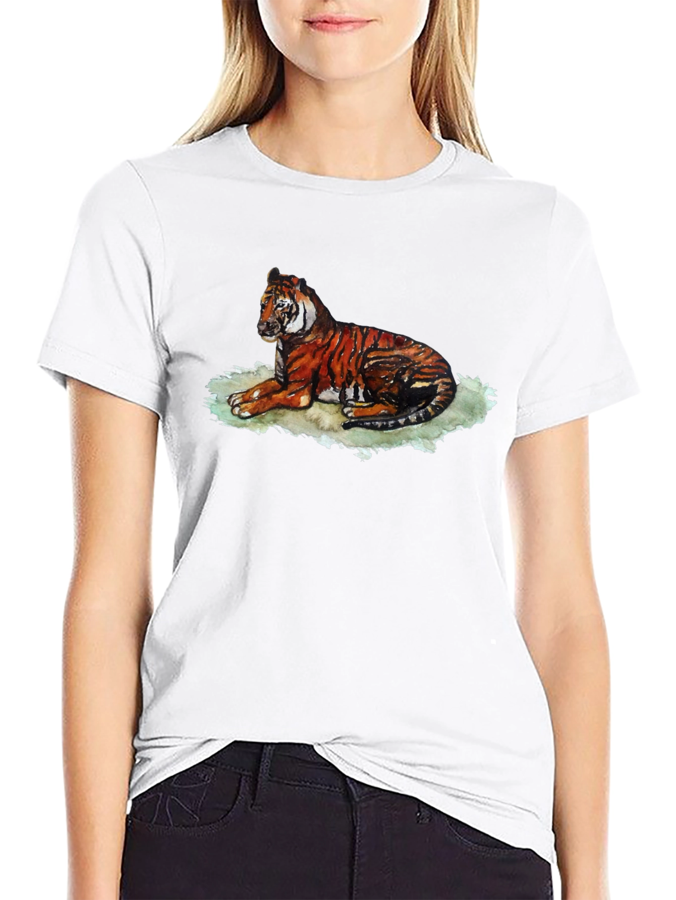 Black Tiger Graphic T-Shirt - Black, Relaxed Fit view 9