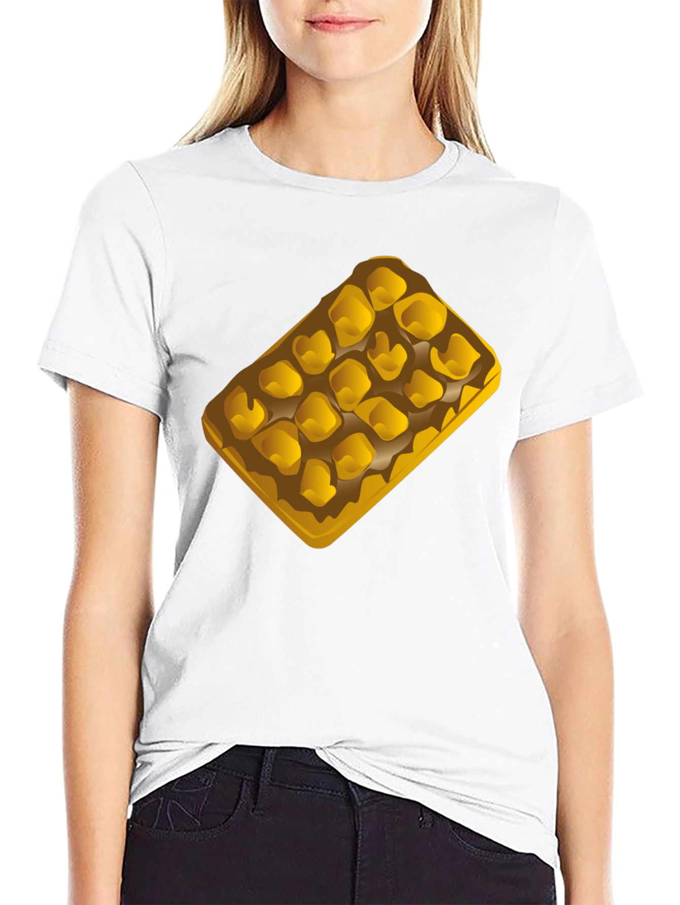 Black Waffle Graphic T-Shirt - Casual Black Tee view 9