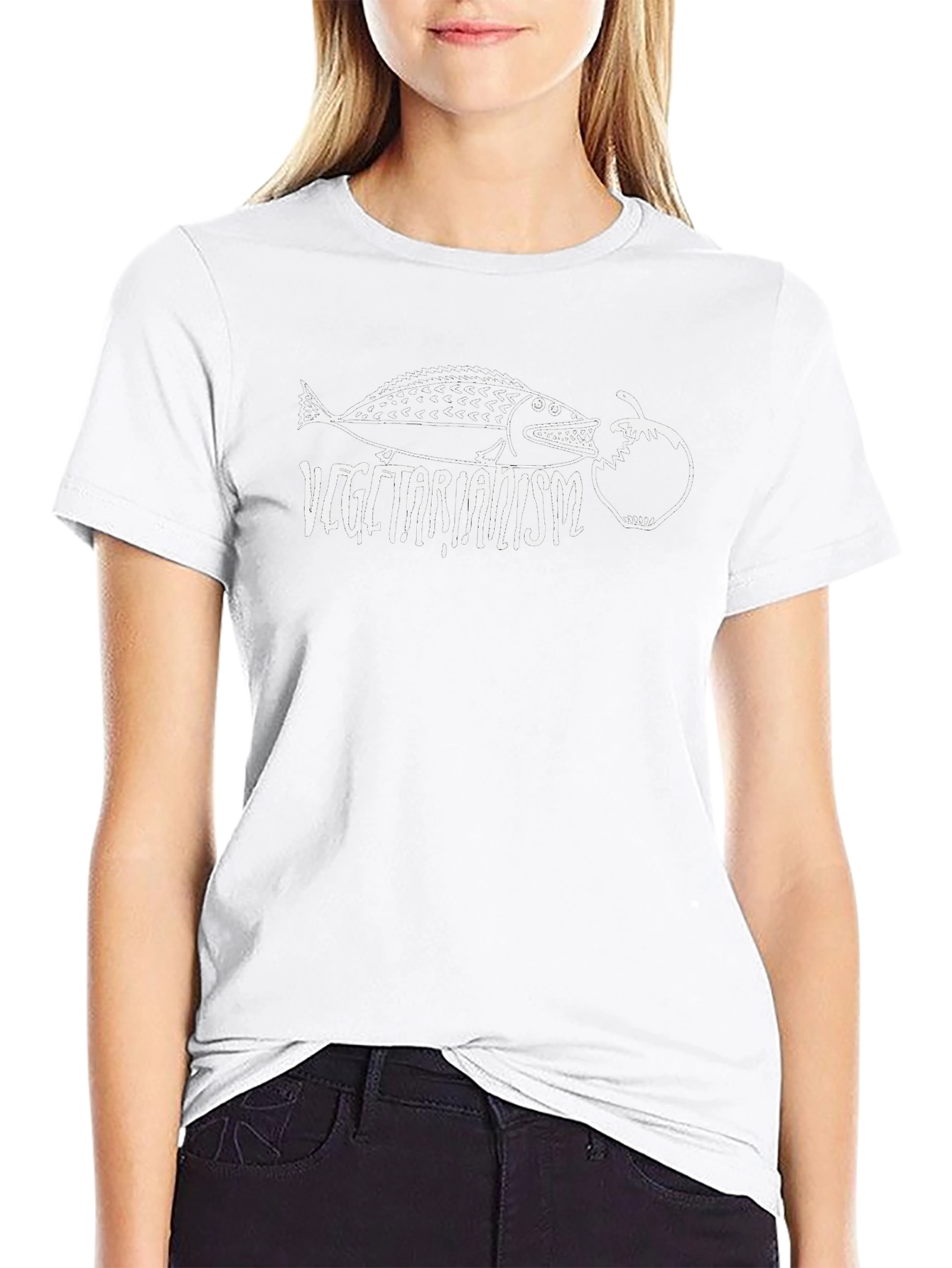 Vegetarianism Graphic T-Shirt - Fish Eating Tomato - 9