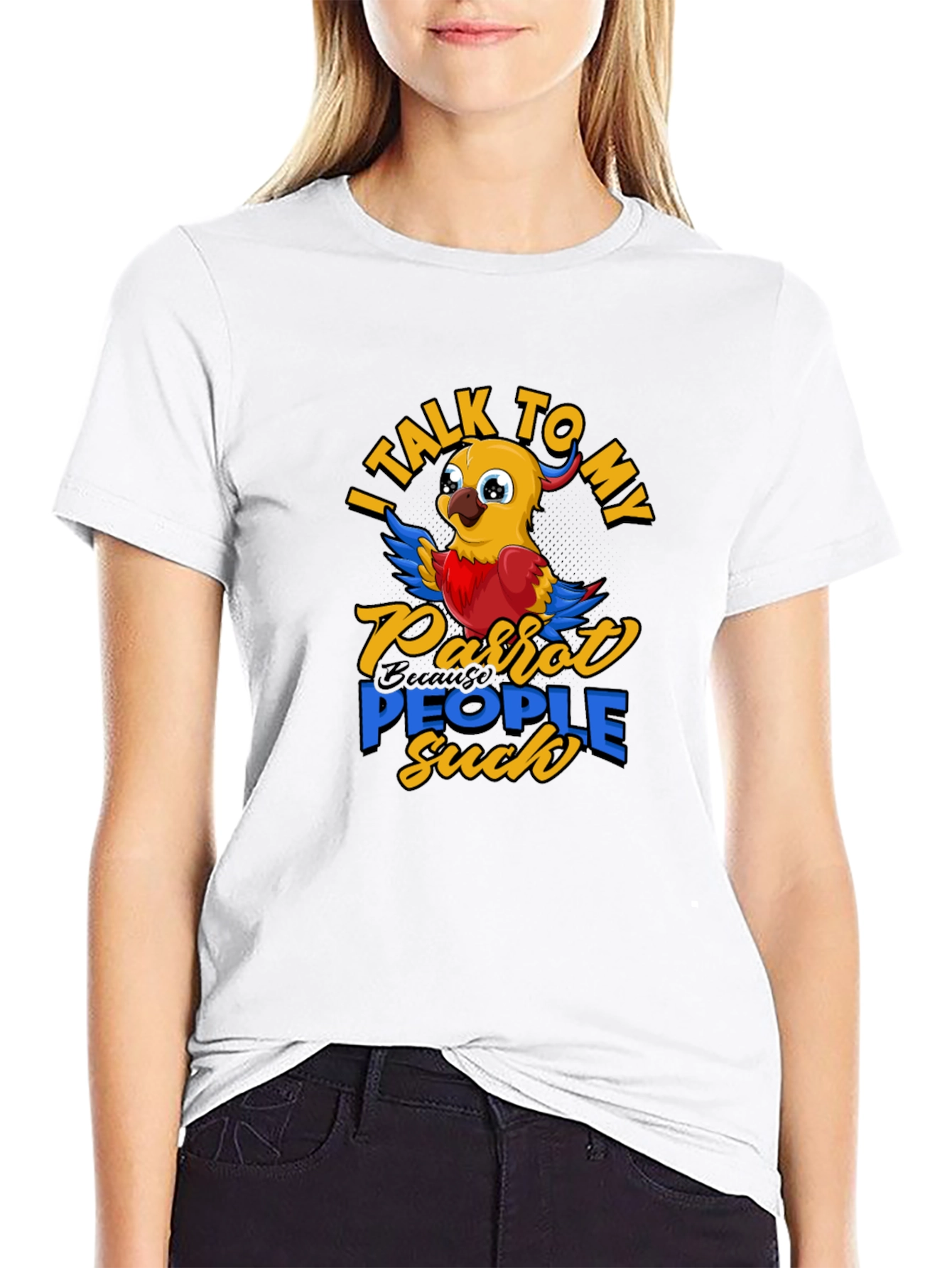 Black Parrot Lover T-Shirt - I Talk To My Parrot People Suck view 9