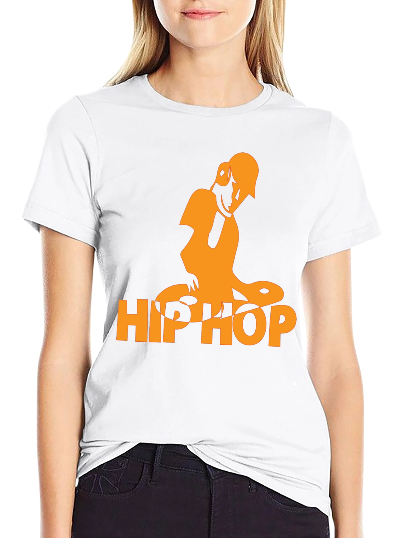 Black Hip Hop Graphic T-Shirt - Black Cotton Blend view 9