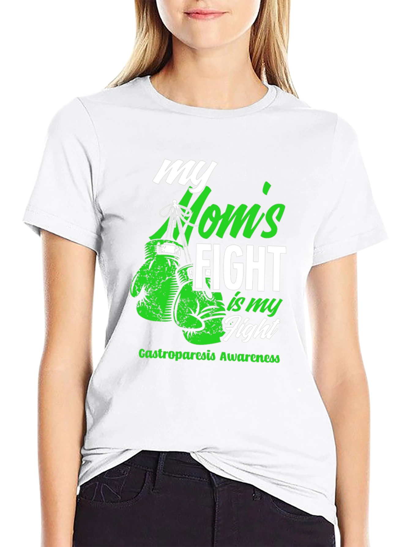 Black Mom's Fight Gastroparesis Awareness T-Shirt view 9