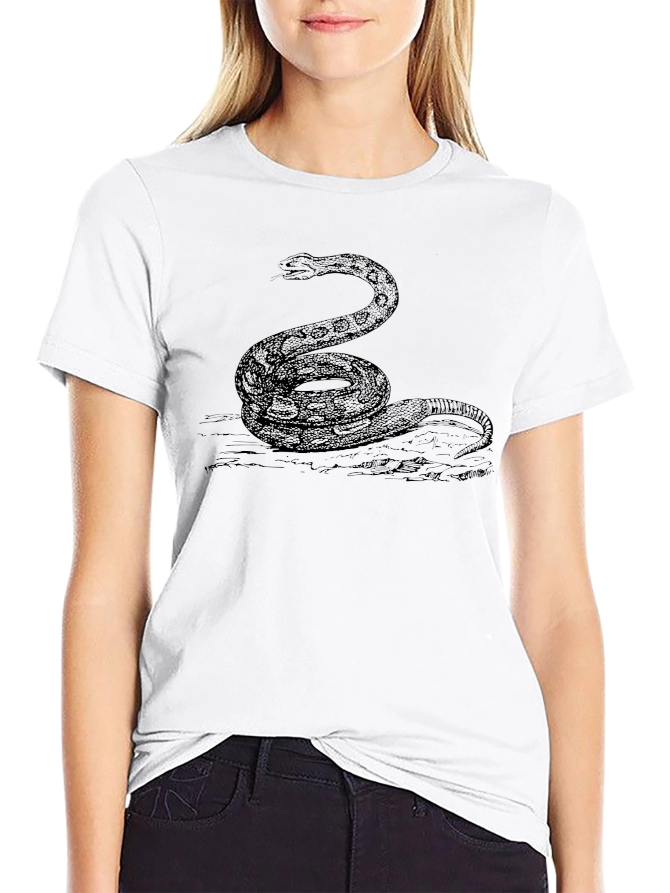 Black Black Snake Graphic T-Shirt - Classic Reptile Tee view 9