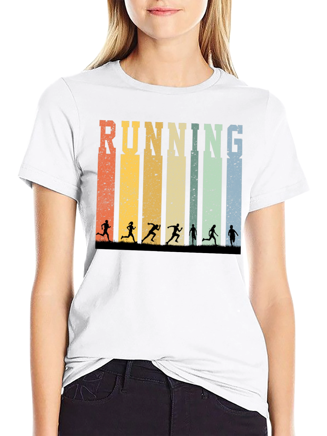 Black Retro Running T-Shirt view 9
