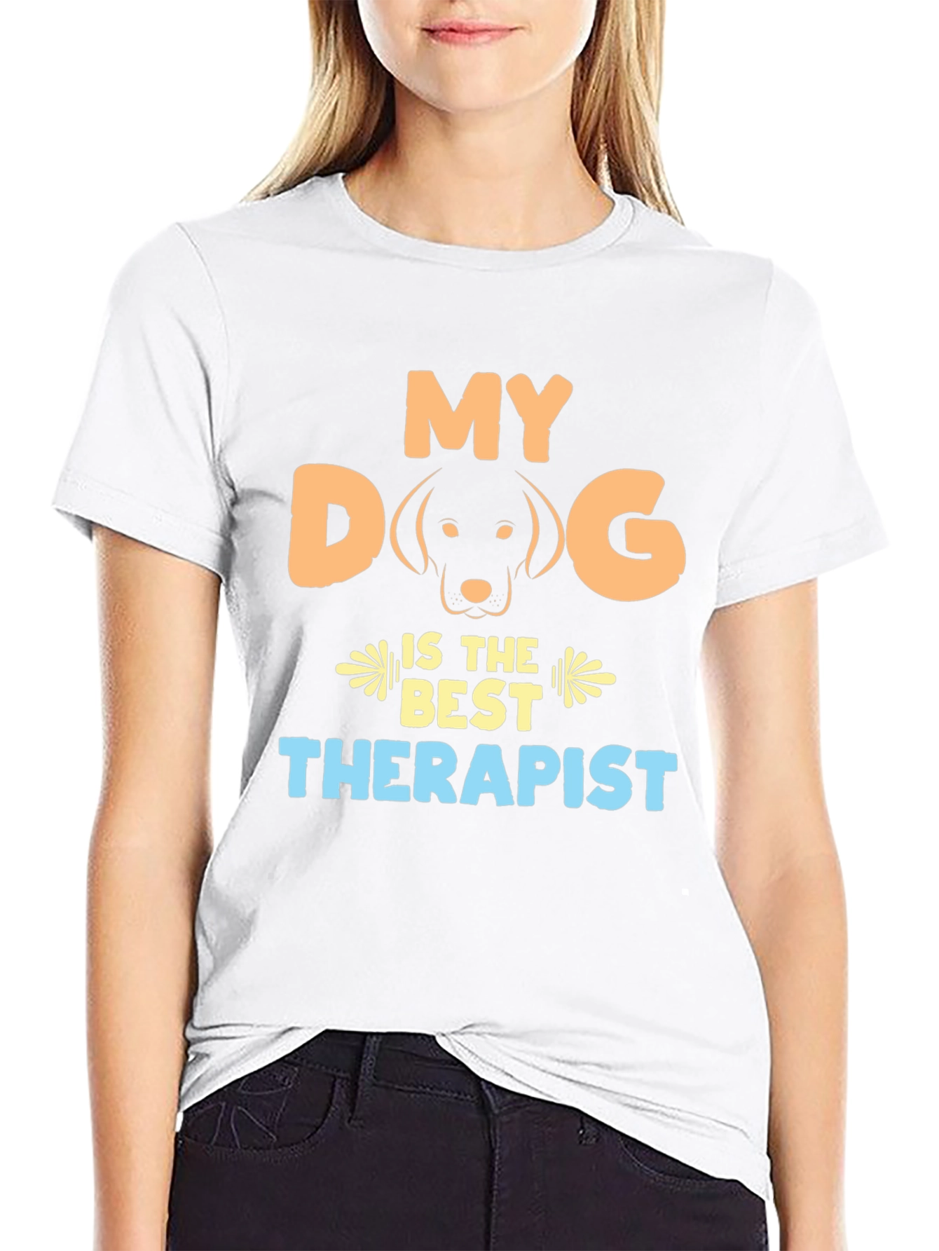 Black My Dog is the Best Therapist T-Shirt view 9