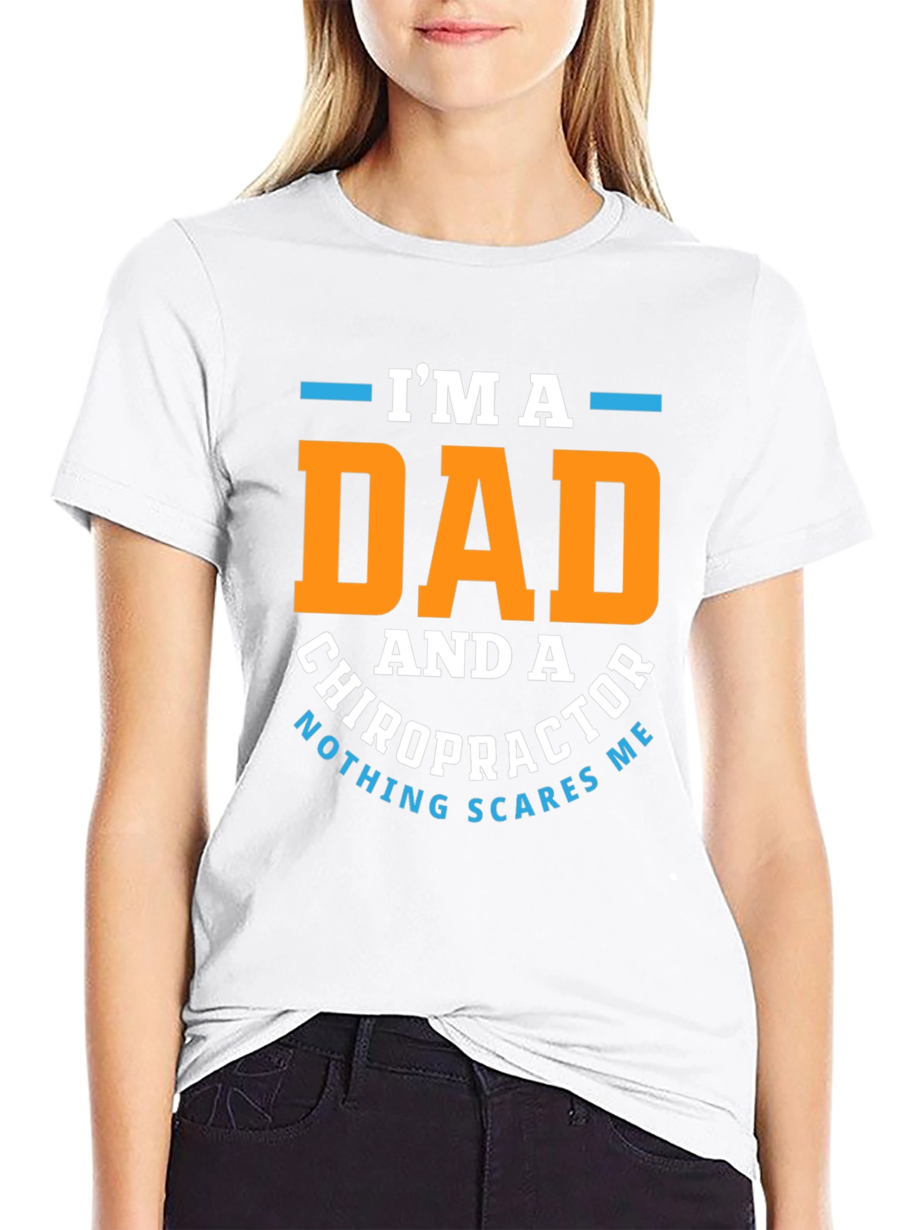 Black Dad Chiropractor T-Shirt: Nothing Scares Me! view 9