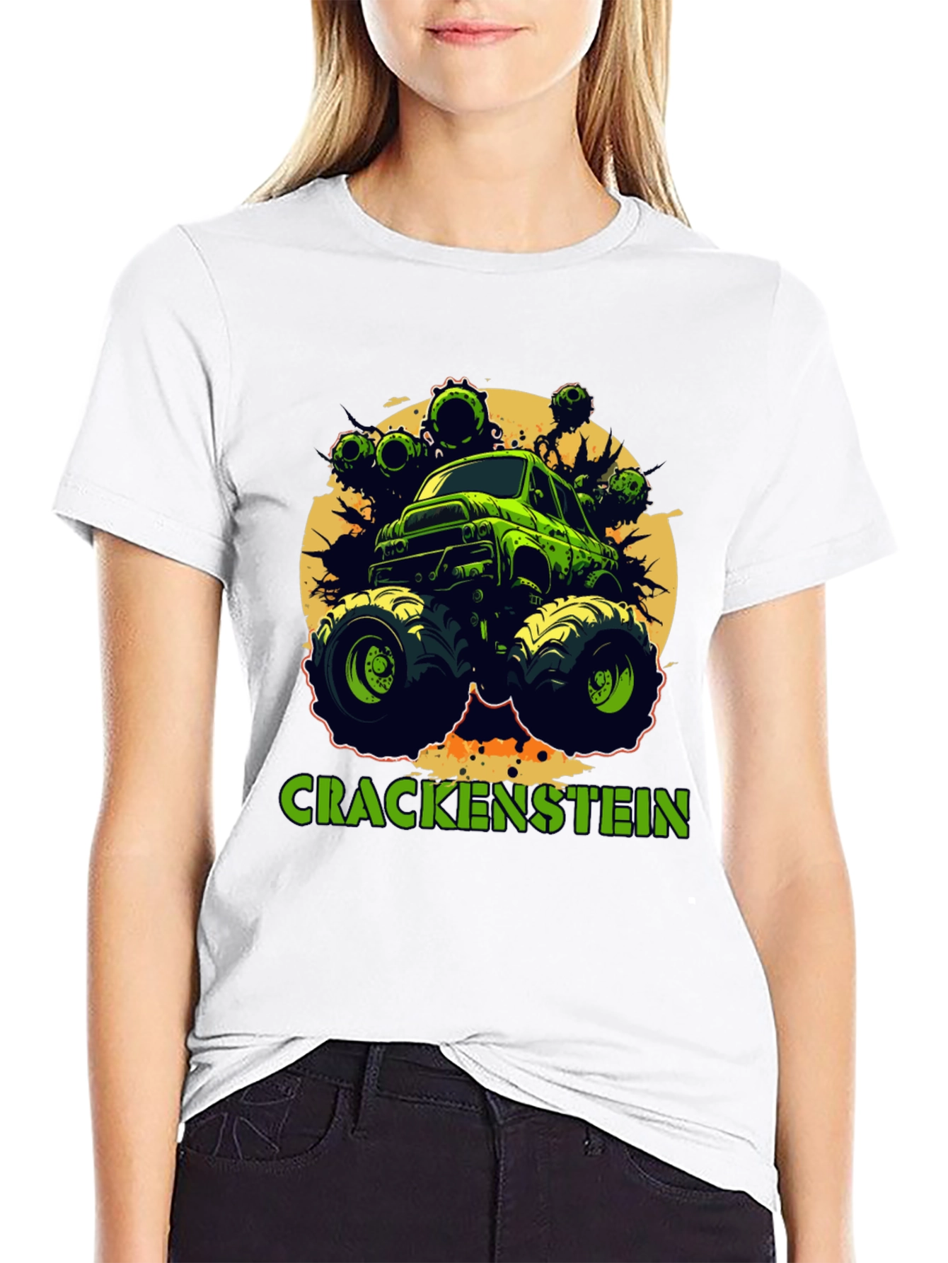 Black Crackenstein Monster Truck Graphic Tee view 9