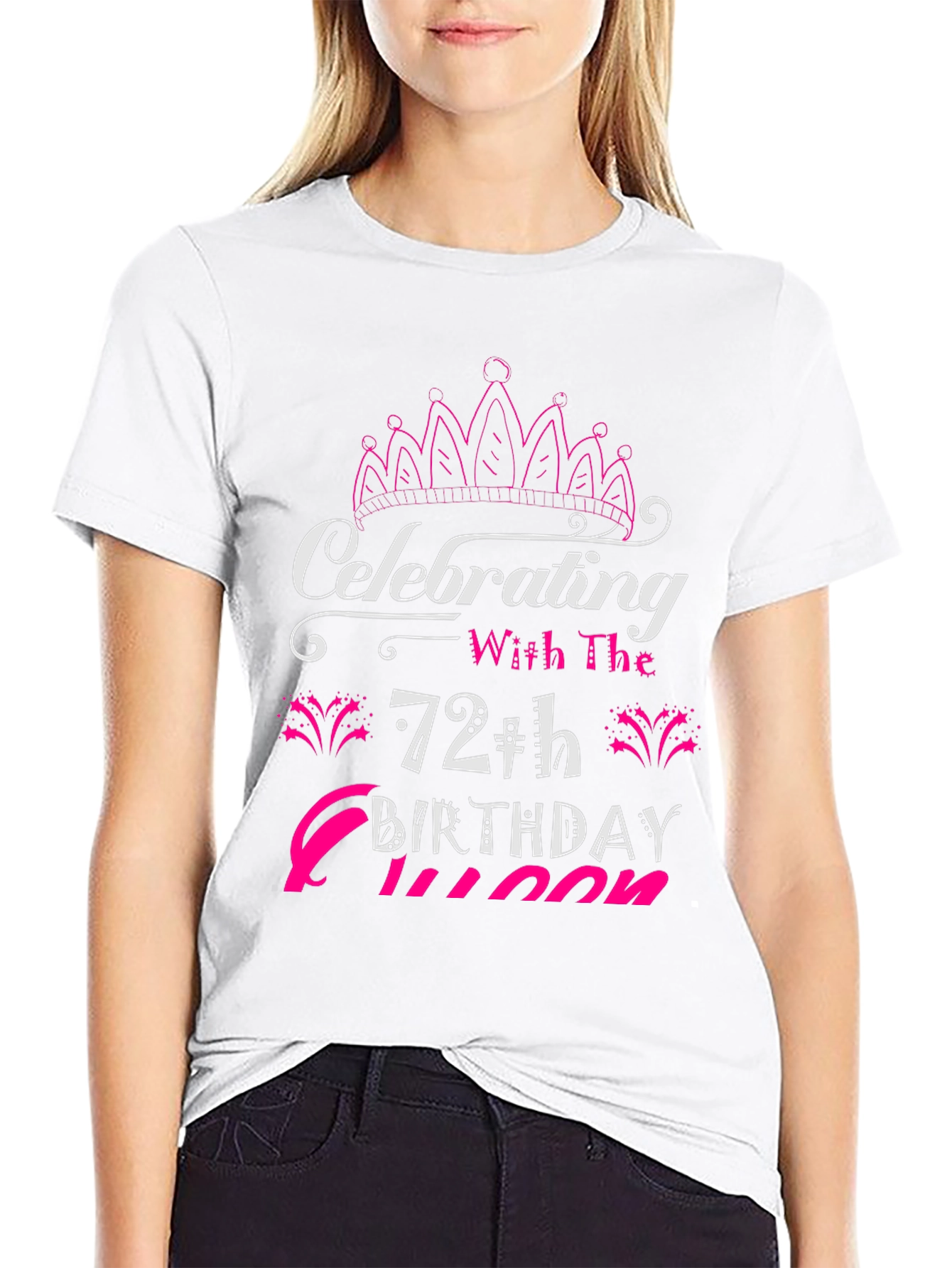 Black 72th Birthday Queen T-Shirt view 9