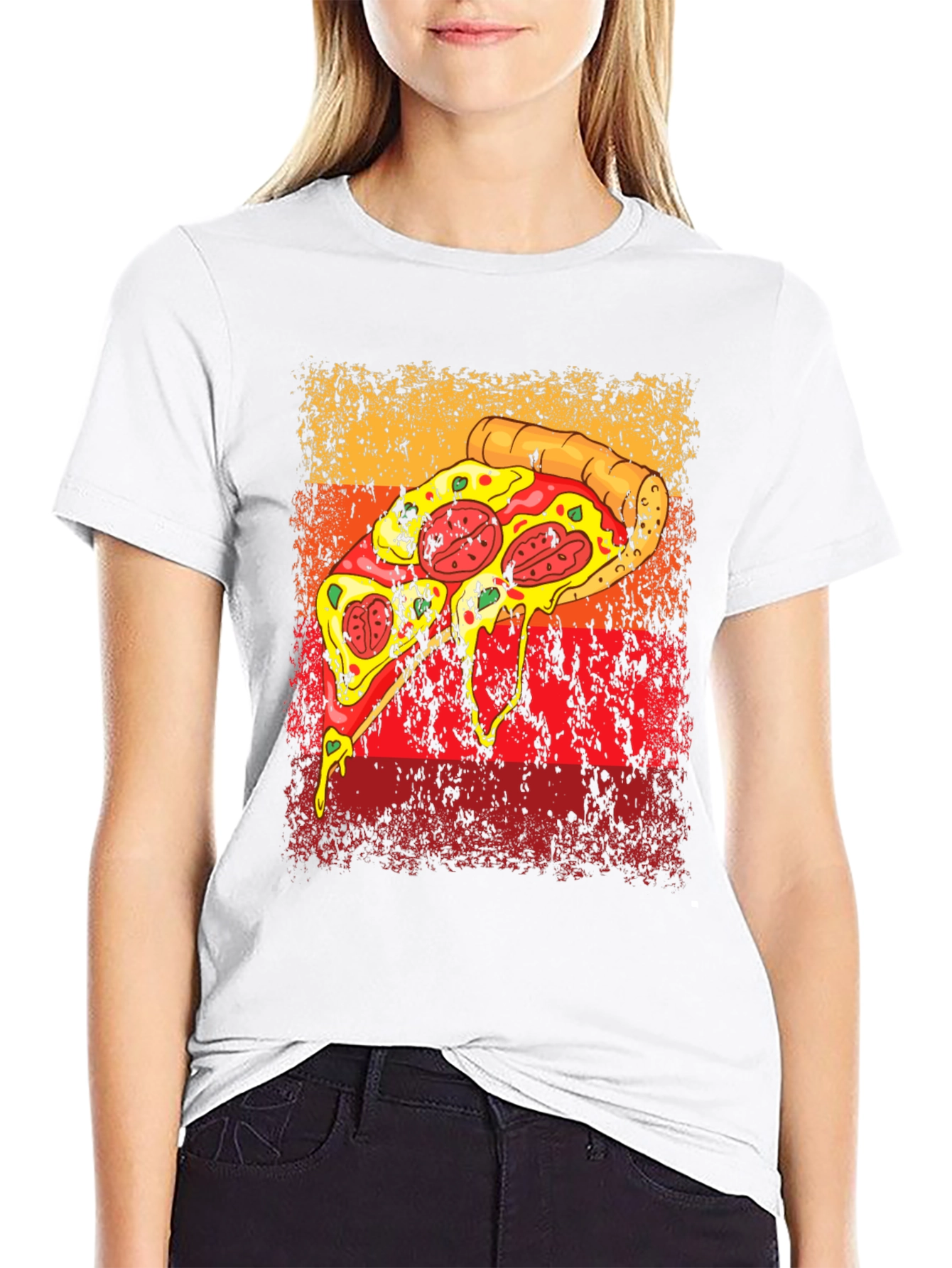 Black Pizza Graphic Tee - Retro Style view 9