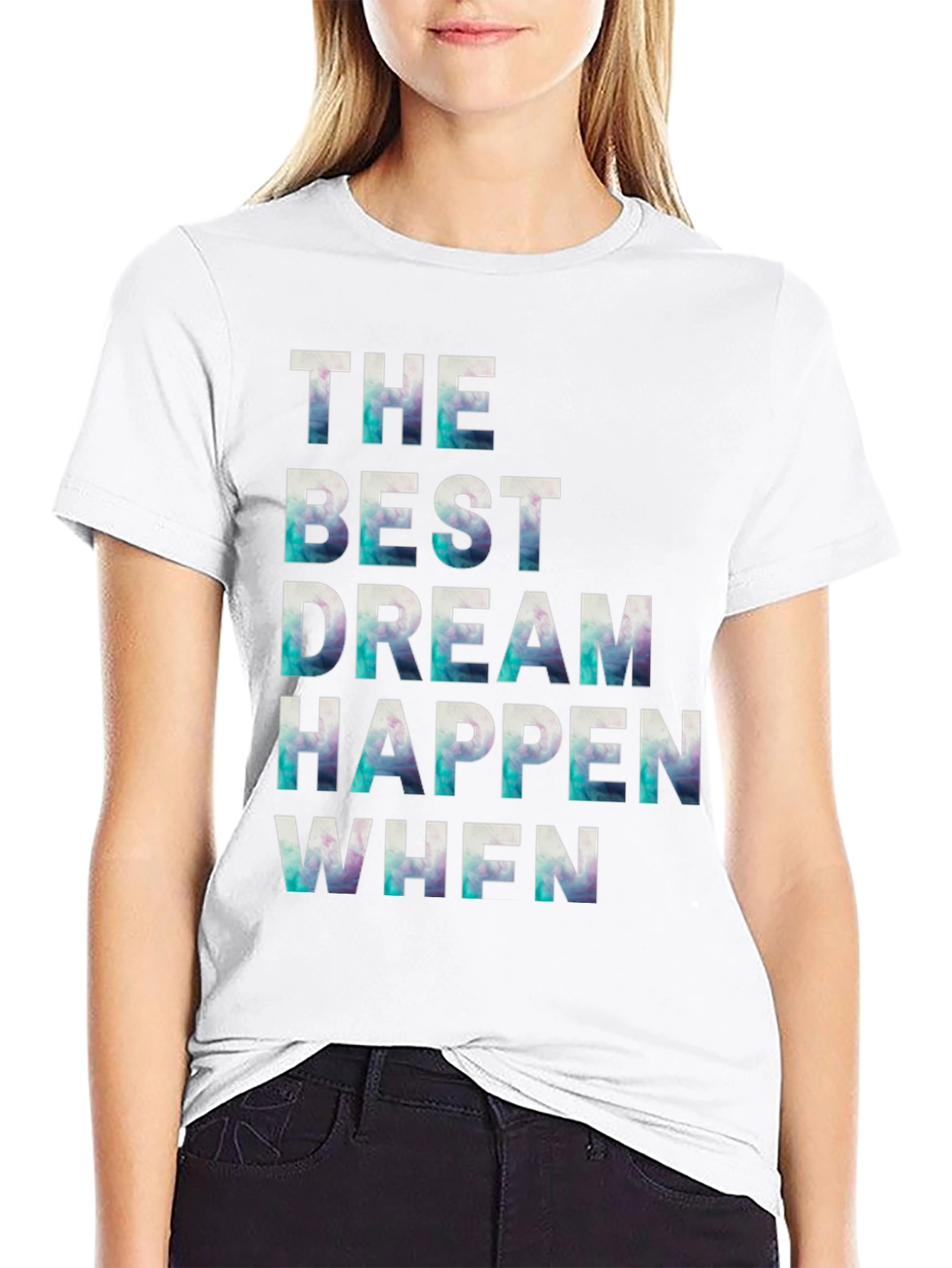 Black Inspirational Graphic Tee: The Best Dream Happen When view 9