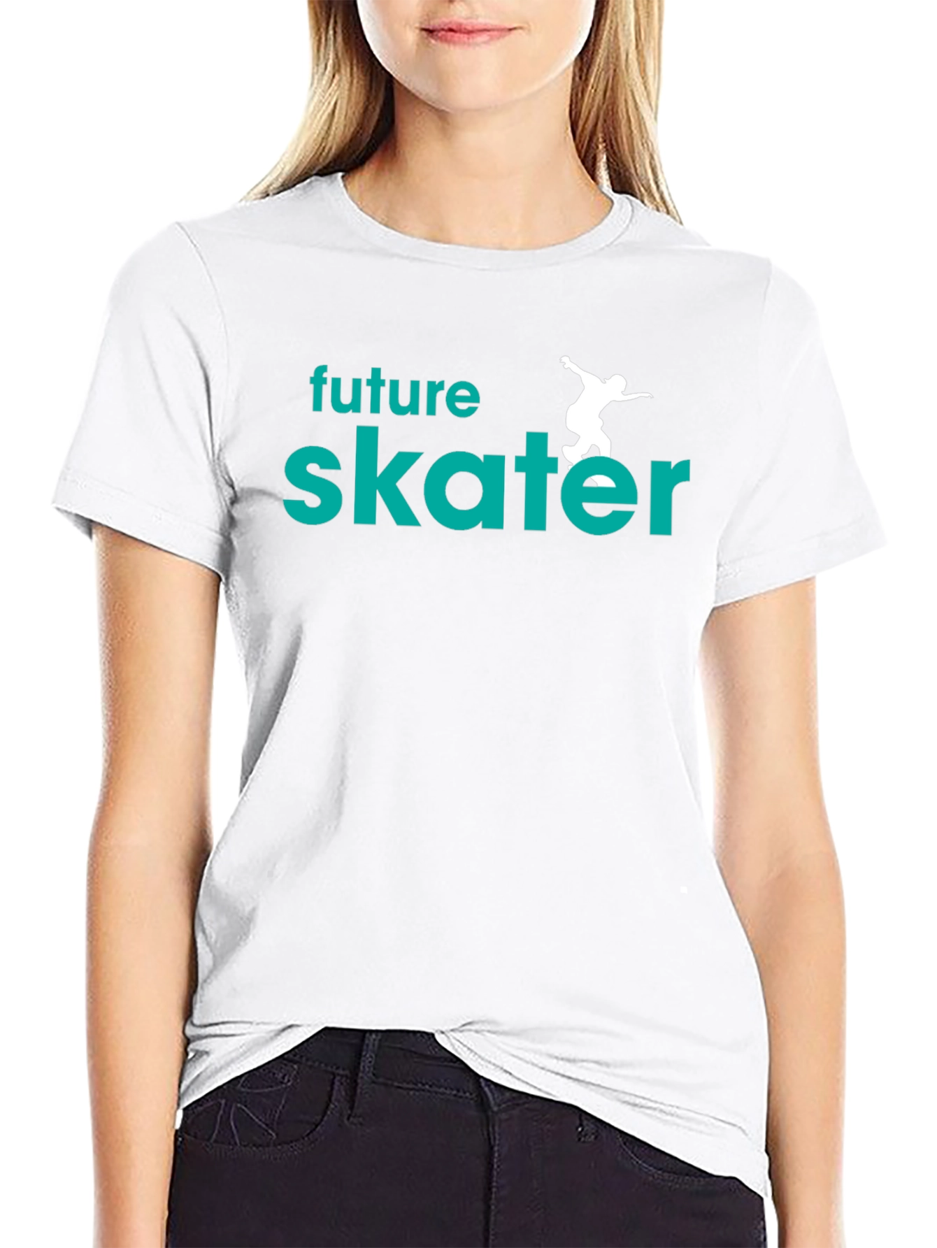 Black Future Skater Graphic Tee - Stylish Skateboarder T-Shirt view 9