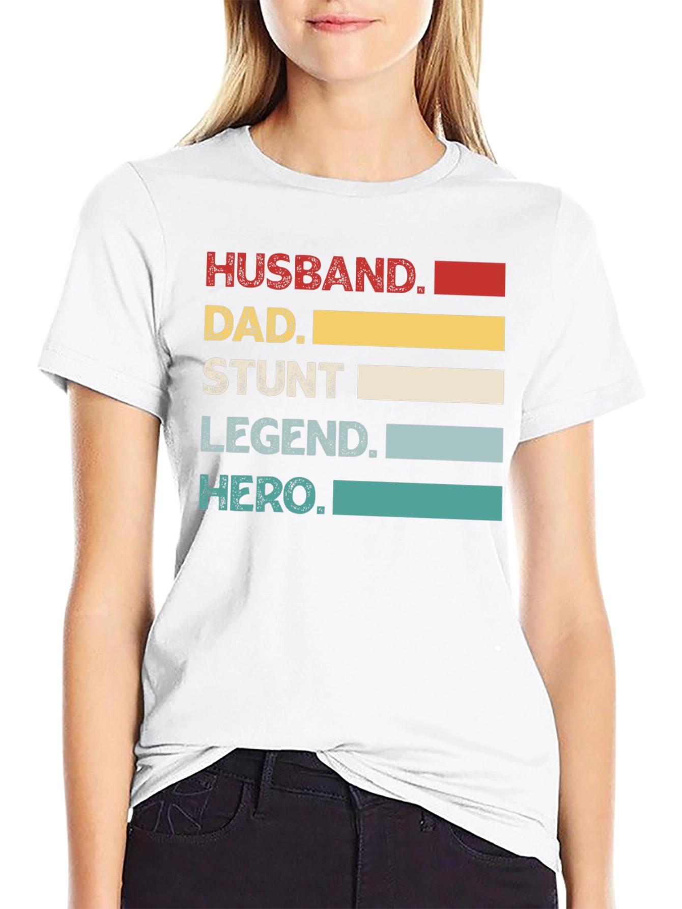 Black Husband Dad Stunt Legend Hero T-Shirt view 9