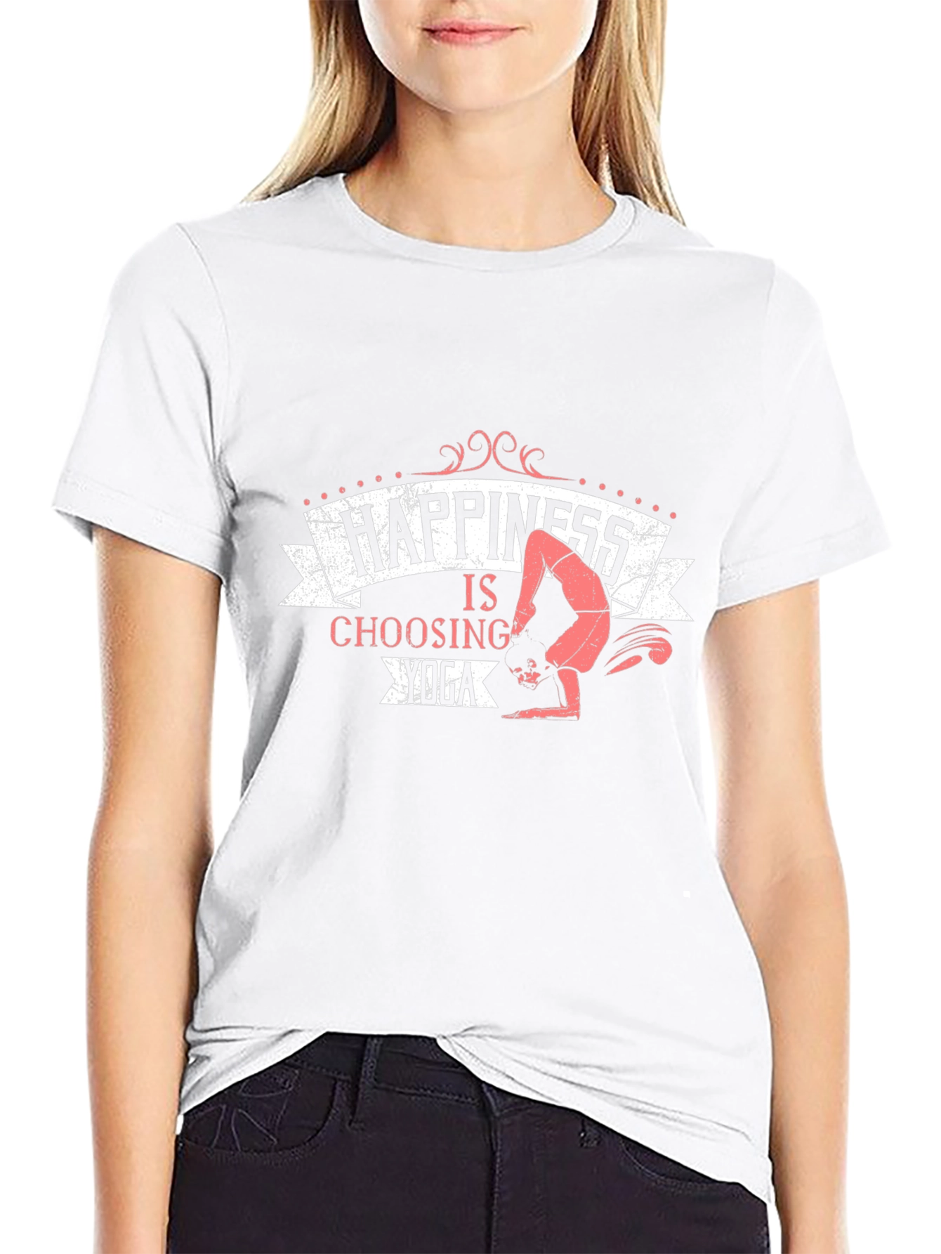 Black Happiness is Choosing Yoga Black Graphic Tee view 9