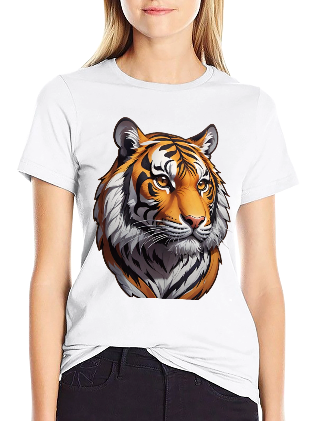 Black Tiger Graphic Black T-Shirt view 9