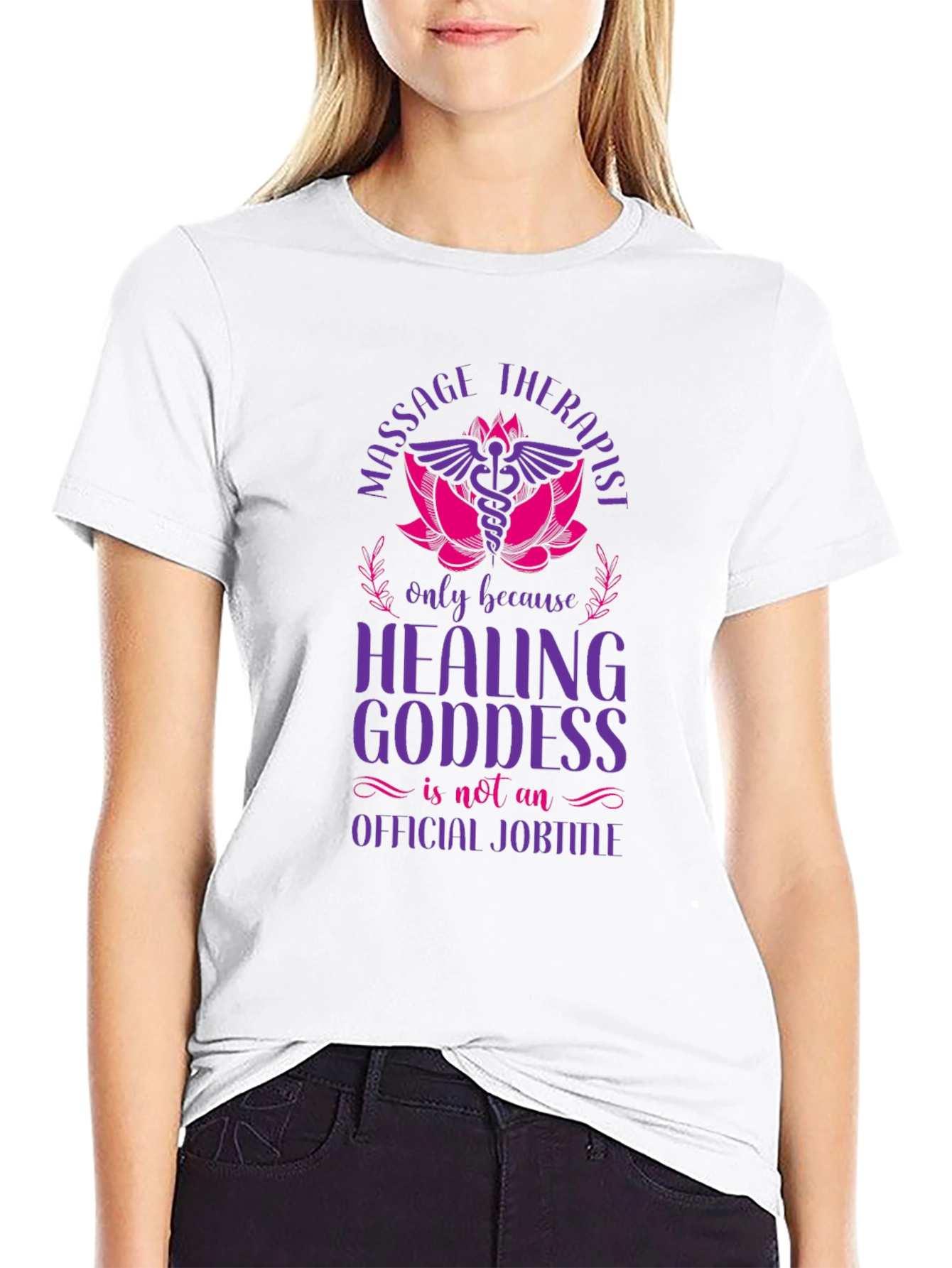 Black Massage Therapist Healing Goddess Graphic T-Shirt view 9
