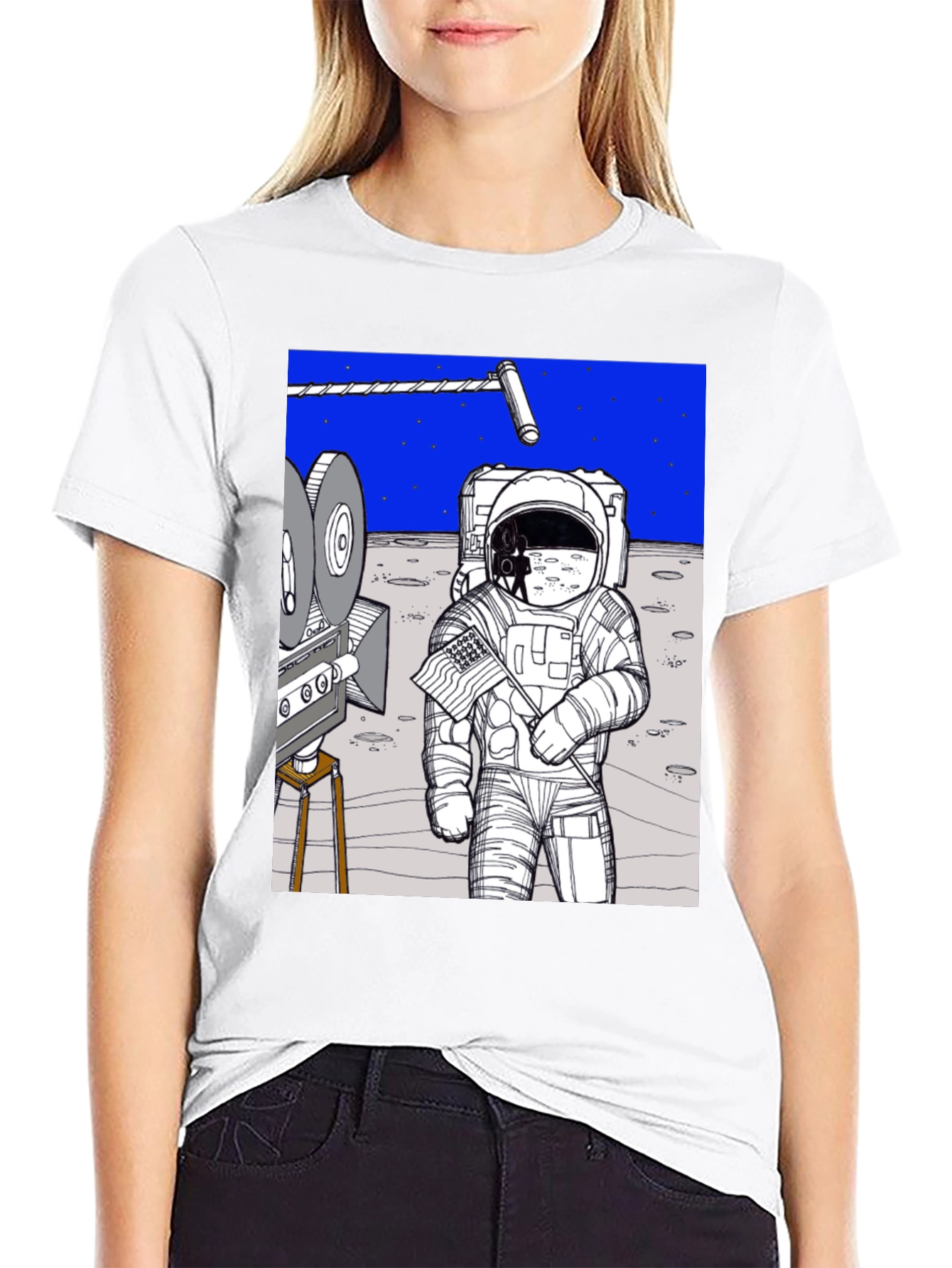 Black Conspiracy Moon Landing Tee view 9