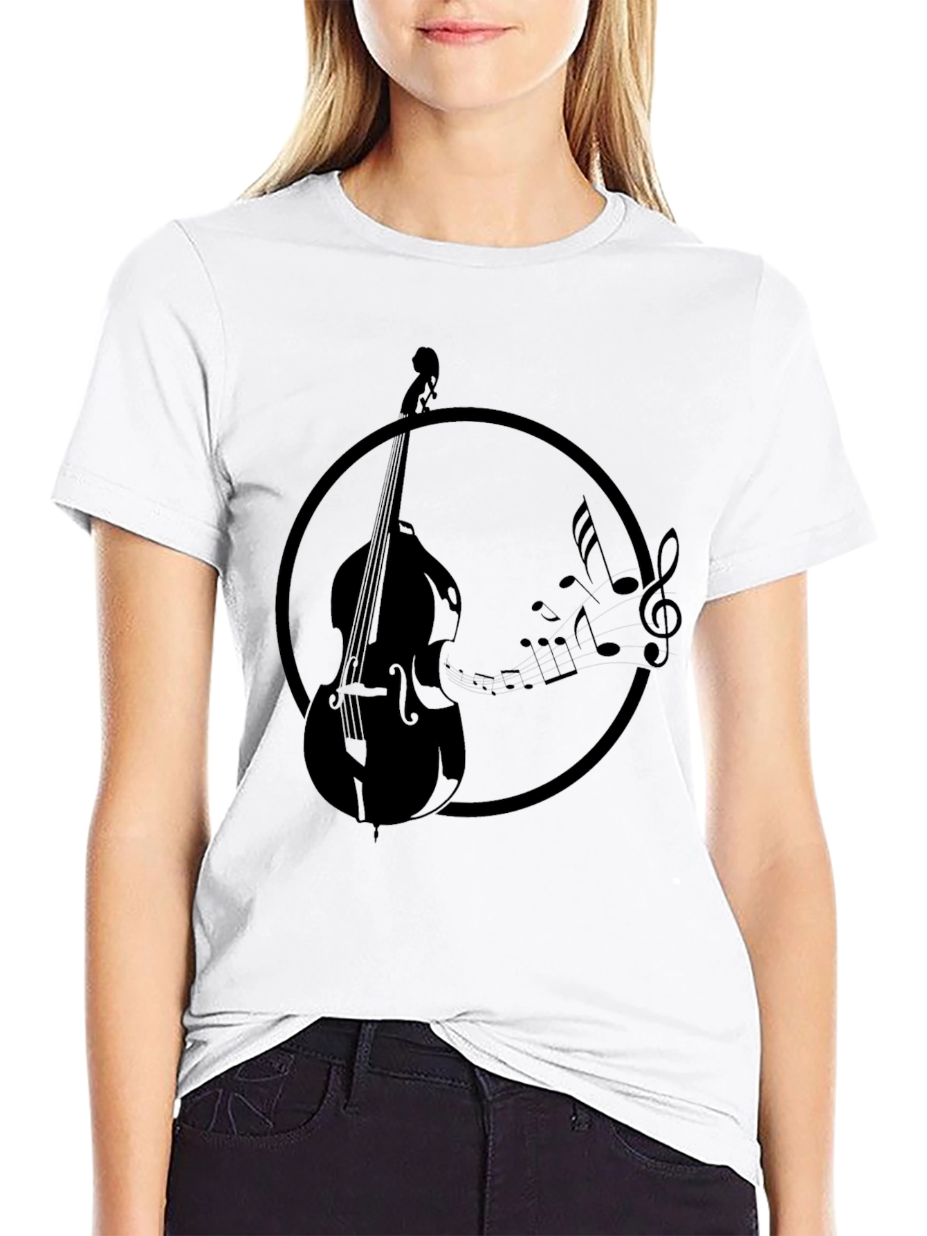 Black Bass Guitar Music T-Shirt - Black view 9