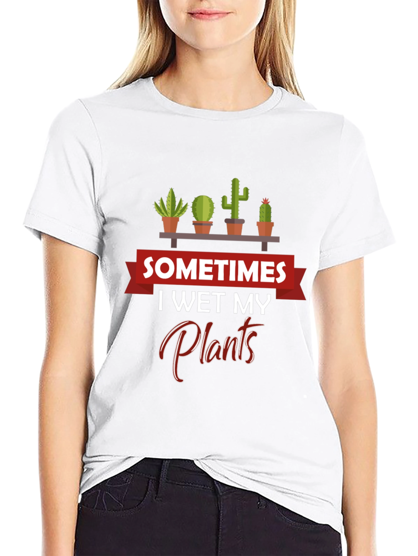 Black Sometimes I Wet My Plants Graphic Tee view 9