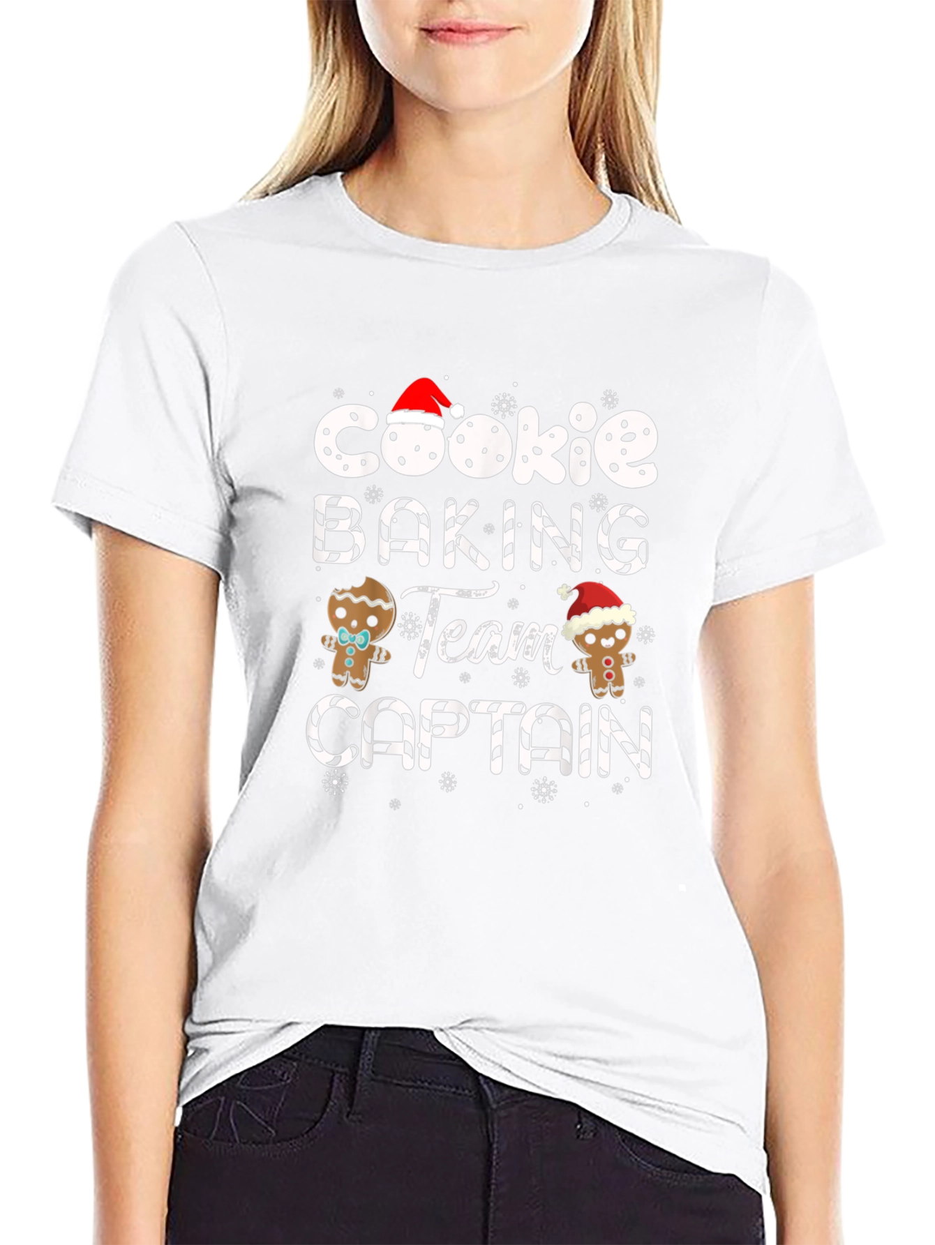 Black Cookie Baking Team Captain Holiday T-Shirt view 9