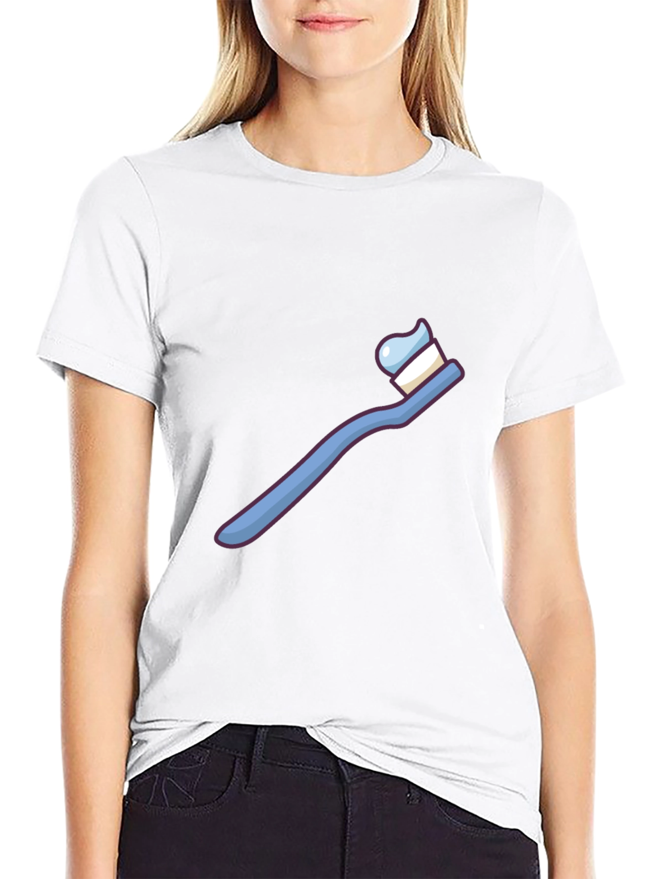 Black Toothbrush Graphic Tee - Fresh & Fun T-Shirt view 9