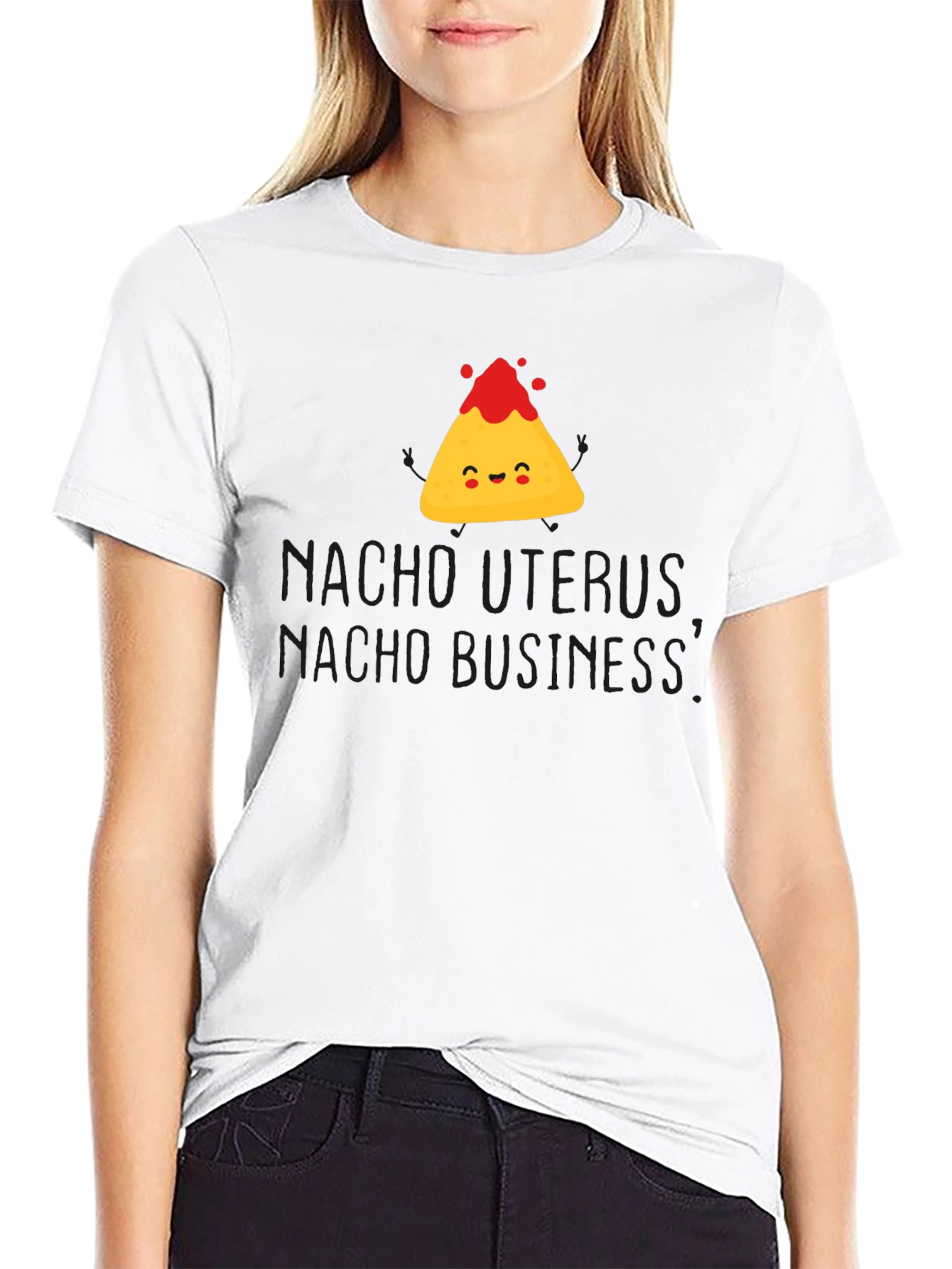 Black Nacho Uterus Graphic T-Shirt Funny Pun Tee view 9