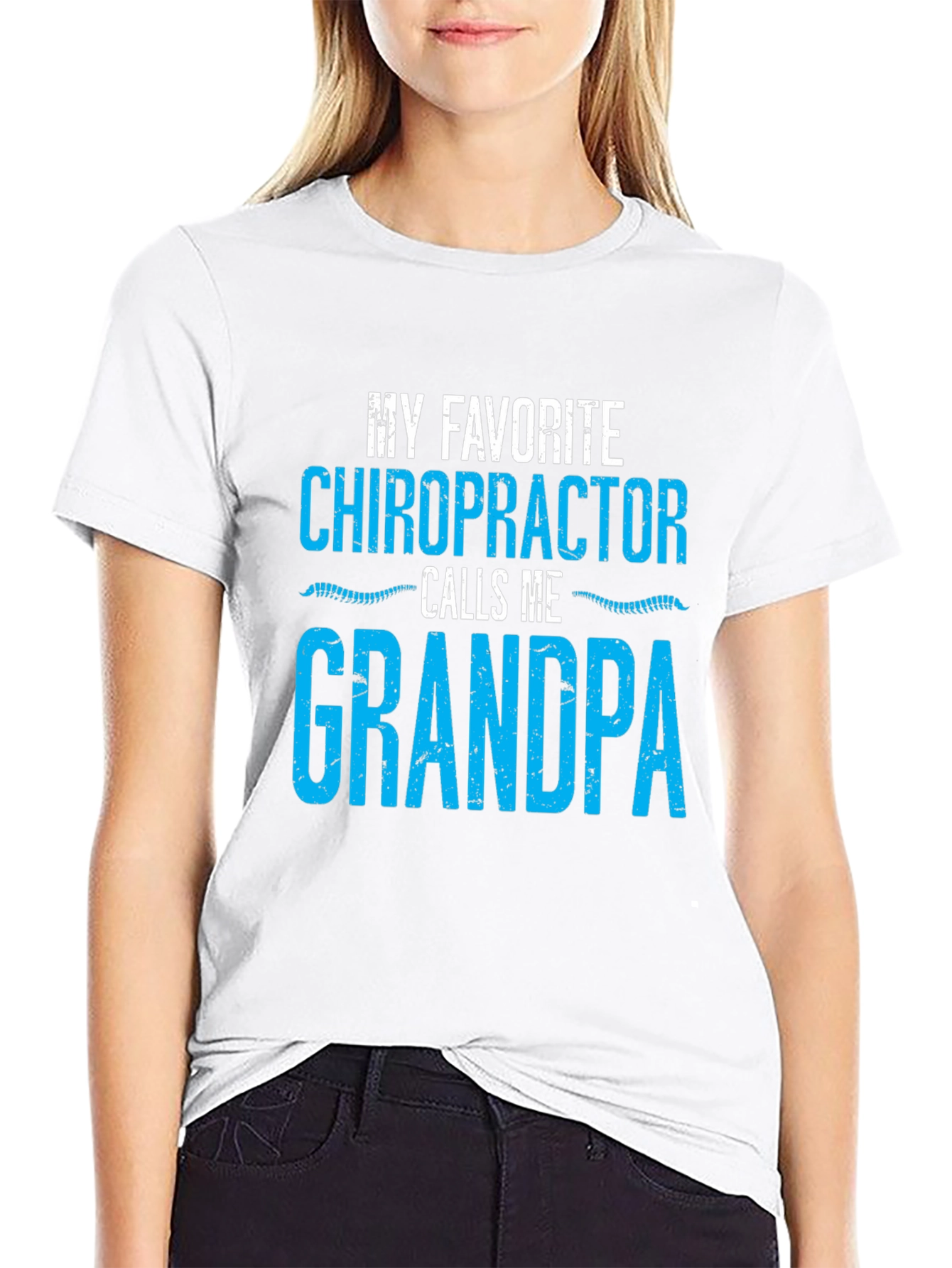 Black Chiropractor Grandpa T-Shirt Funny Gift view 9