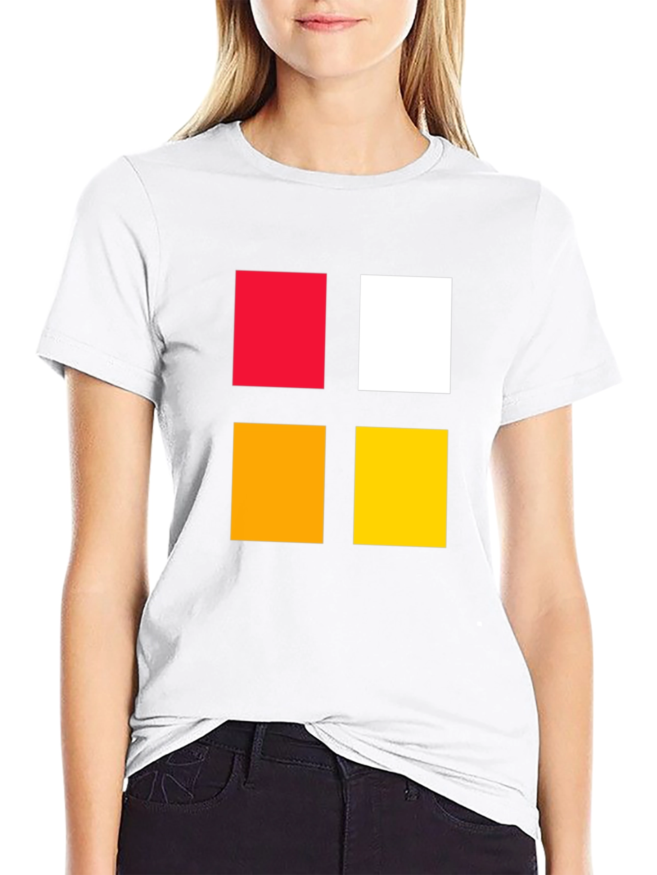 Black Colorful Block Graphic Tee - Bold & Modern Design view 9