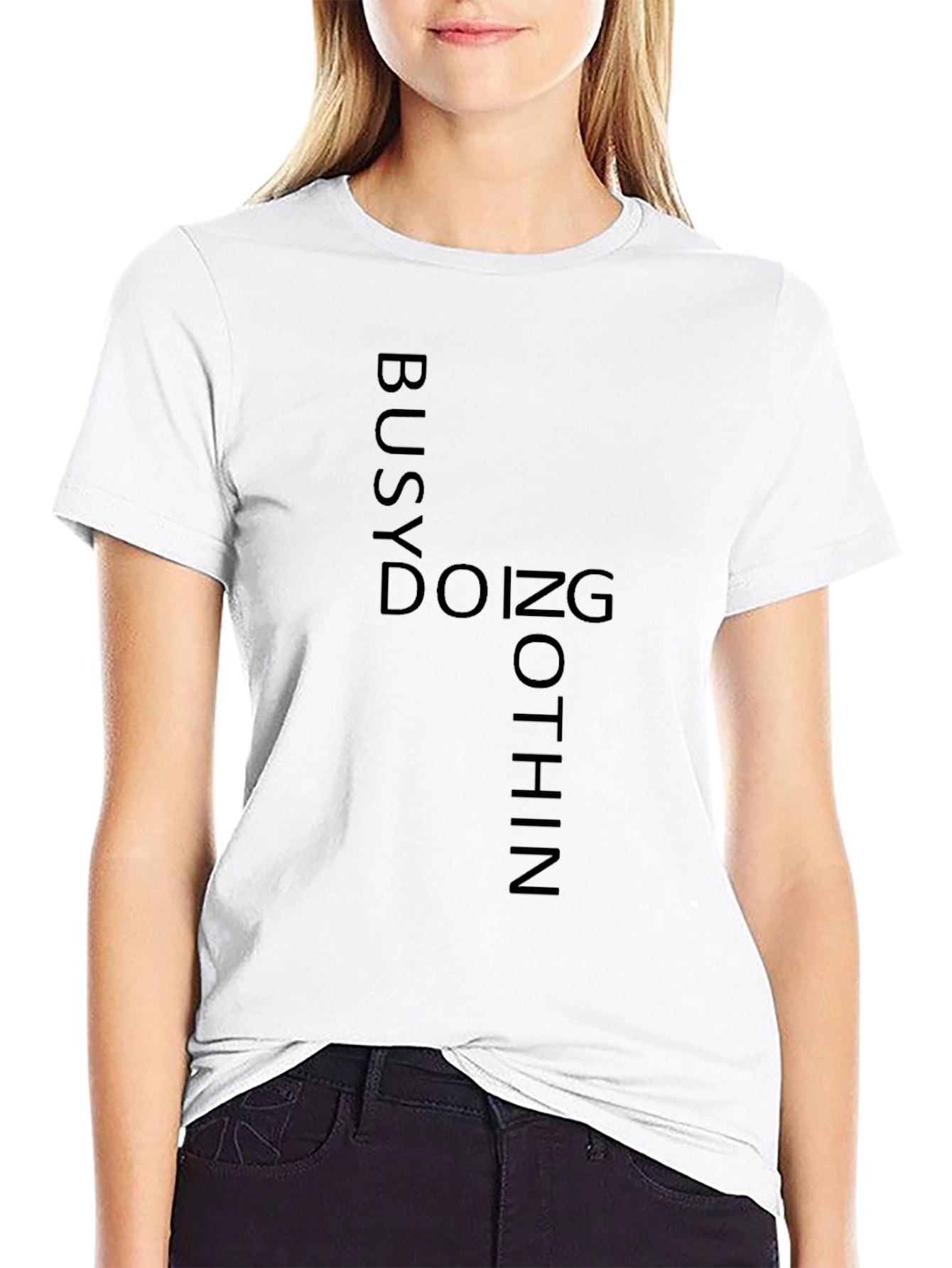 Black Busy Doing Nothing Graphic Tee view 9