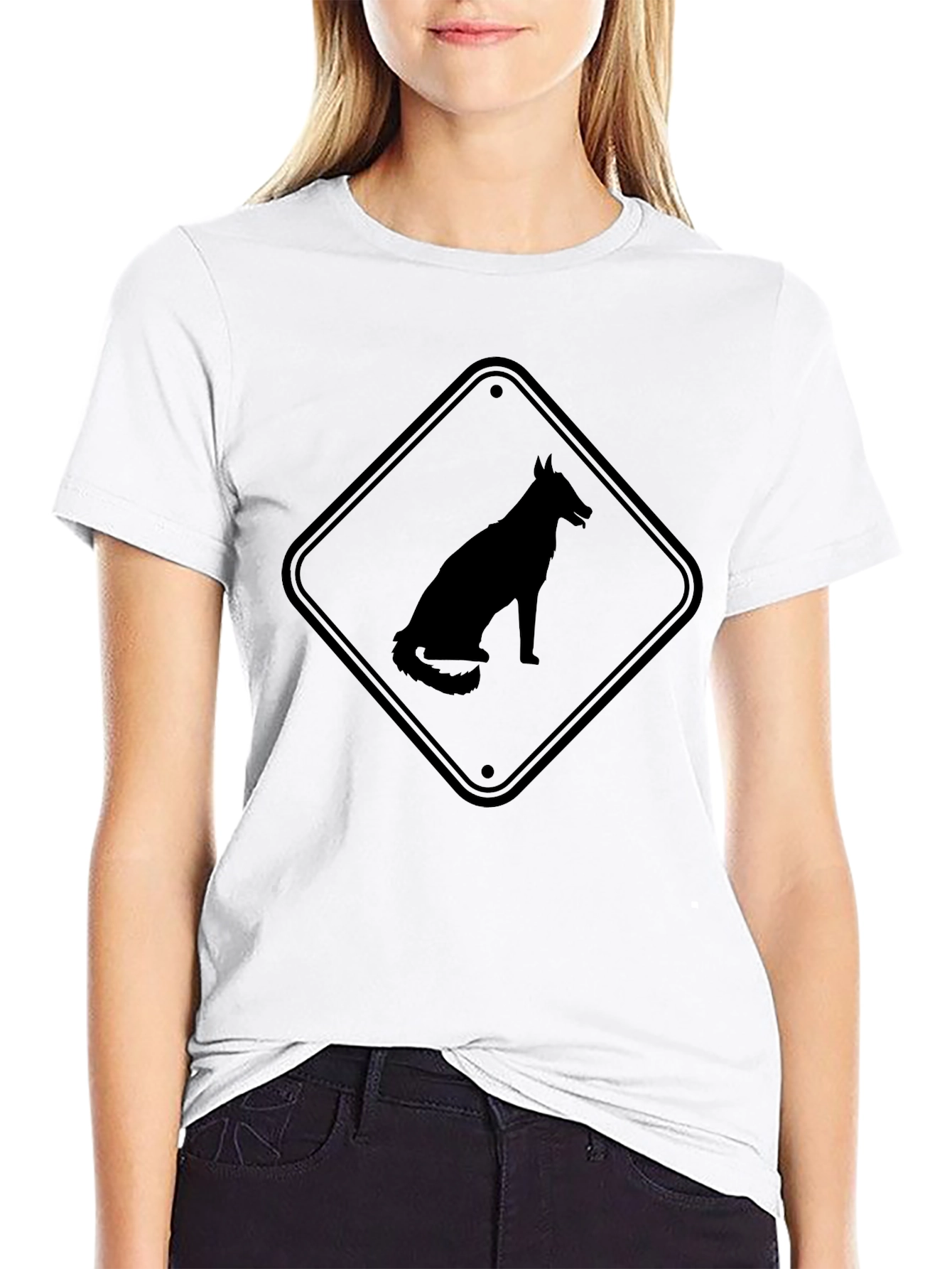 Black Dog Silhouette Graphic Tee - Black T-Shirt view 9