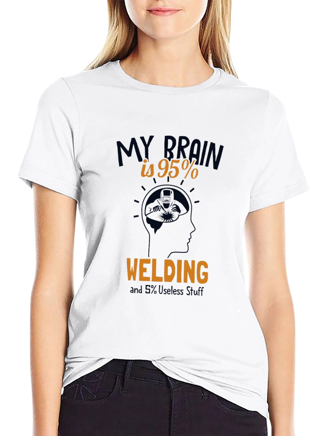Black Welding Brain T-Shirt view 9