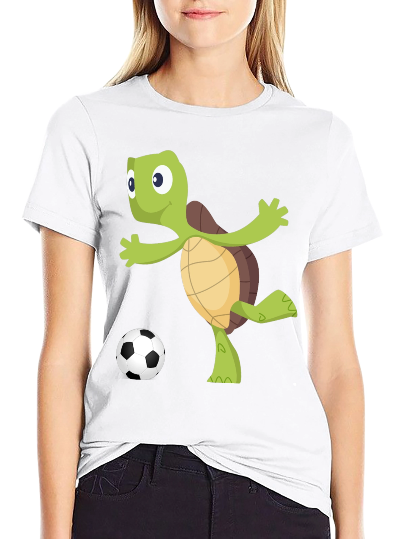 Black Turtle Soccer Fan T-Shirt view 9