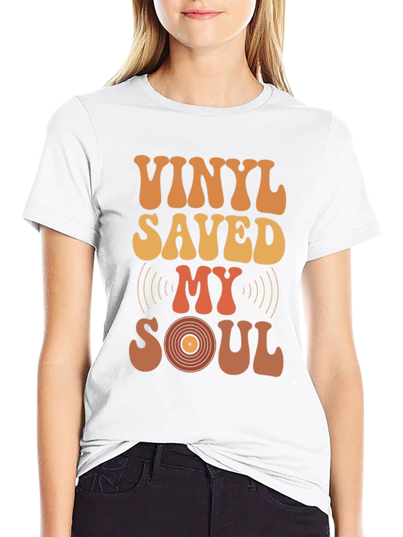 Black Vinyl Saved My Soul Graphic Tee view 9