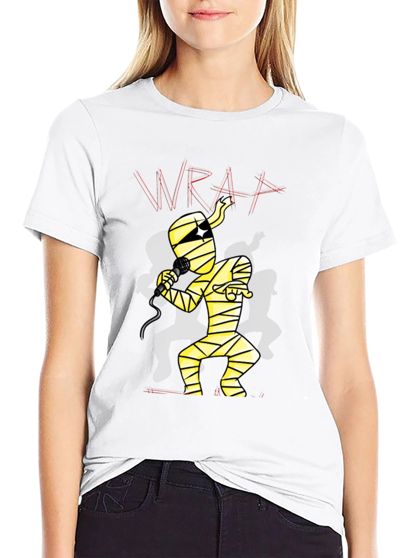 Black Mummy Rapper Graphic Tee - Black Cotton T-Shirt view 9