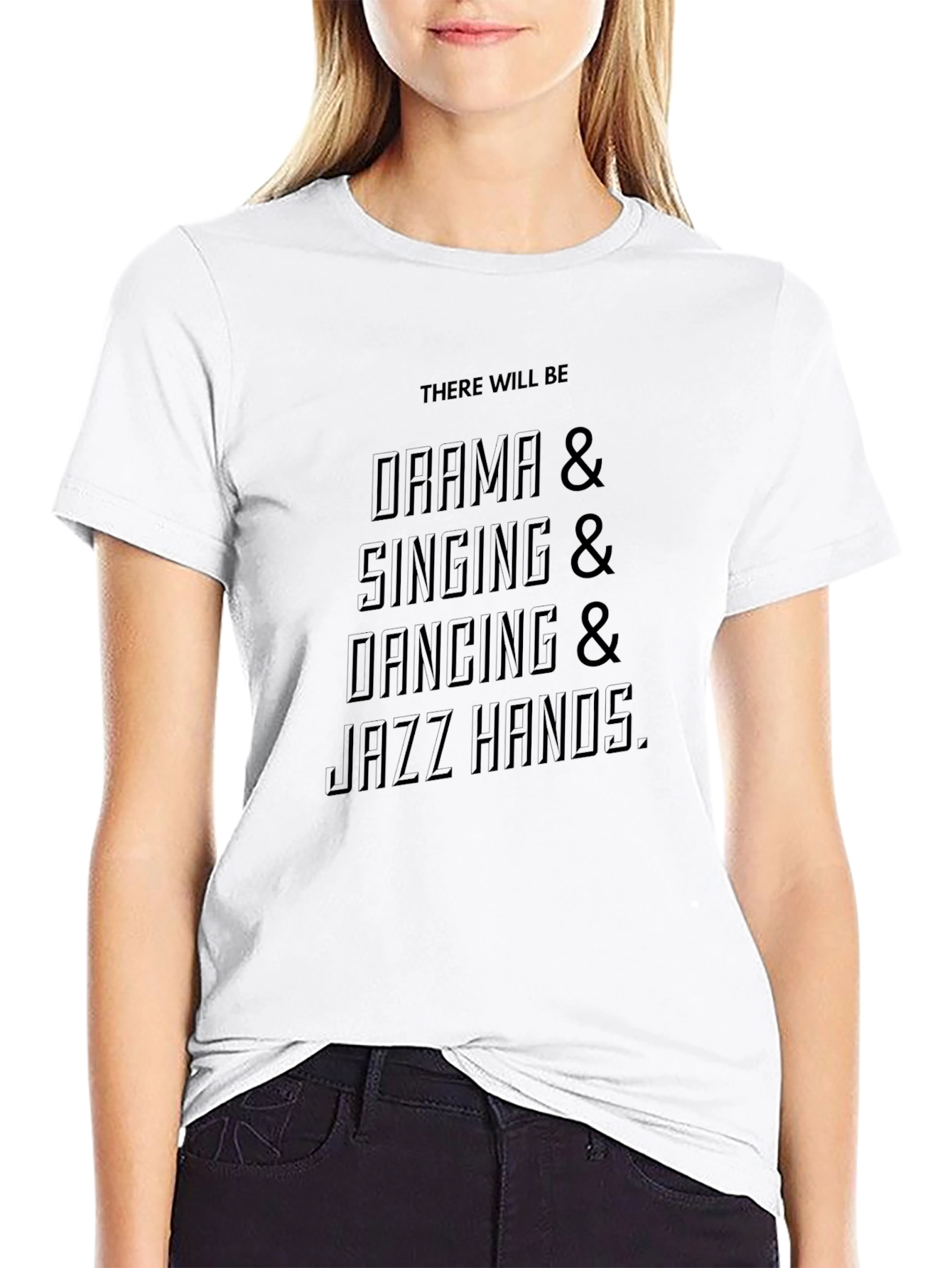Black Drama Singing Dancing Jazz Hands Black T-Shirt view 9