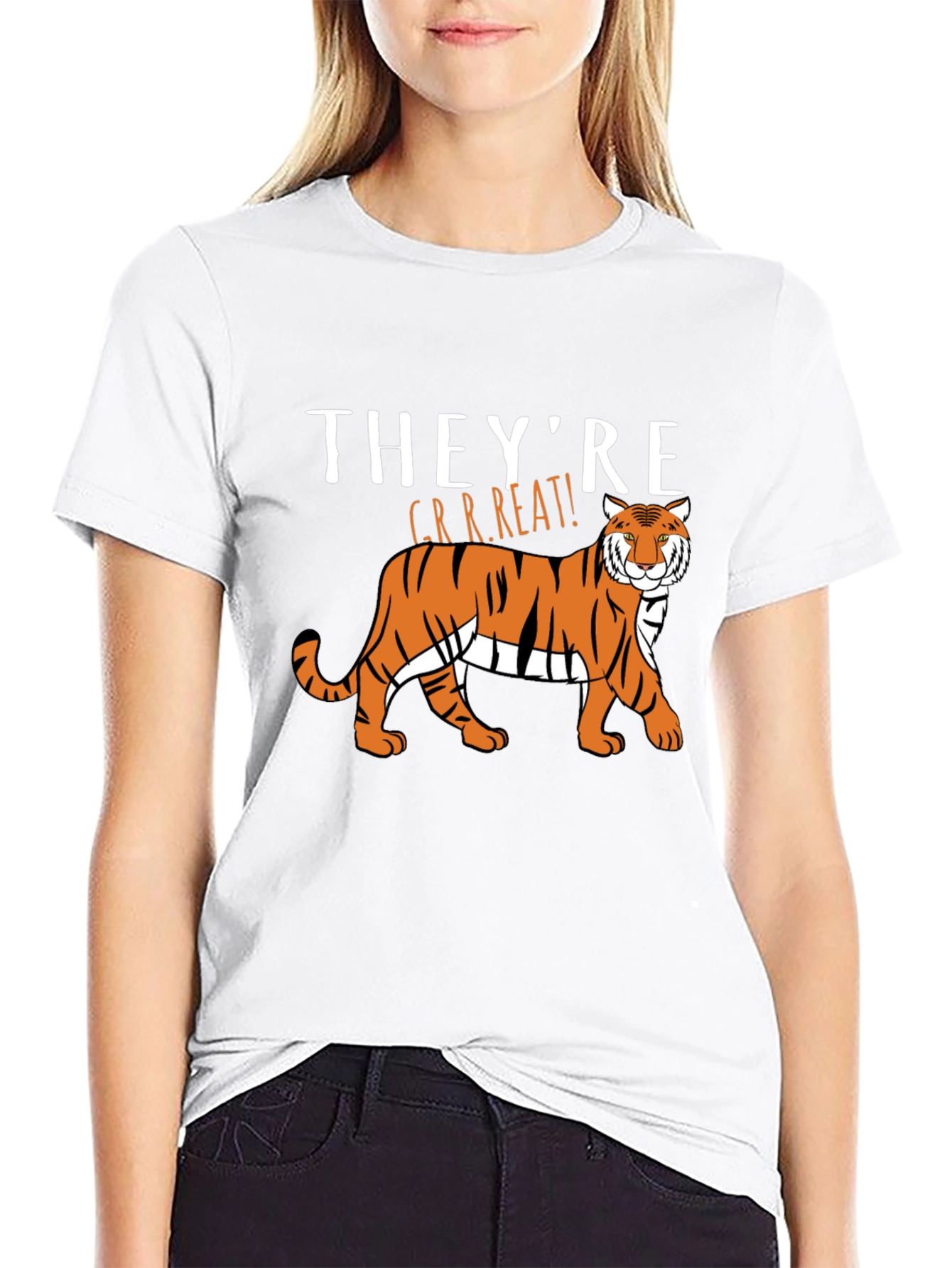 Black They're GRRREAT! Tiger Graphic T-Shirt view 9