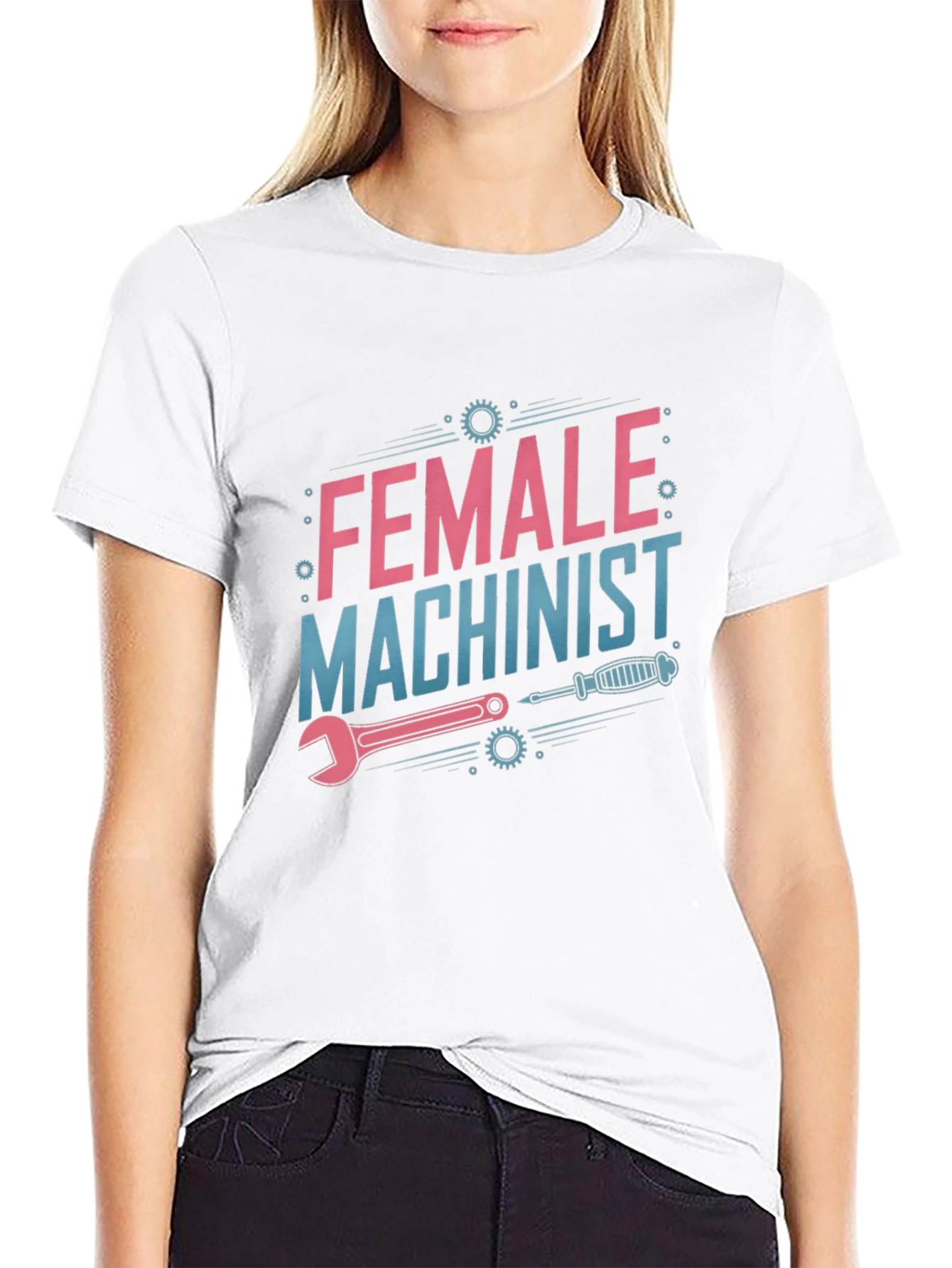 Black Female Machinist T-Shirt view 9