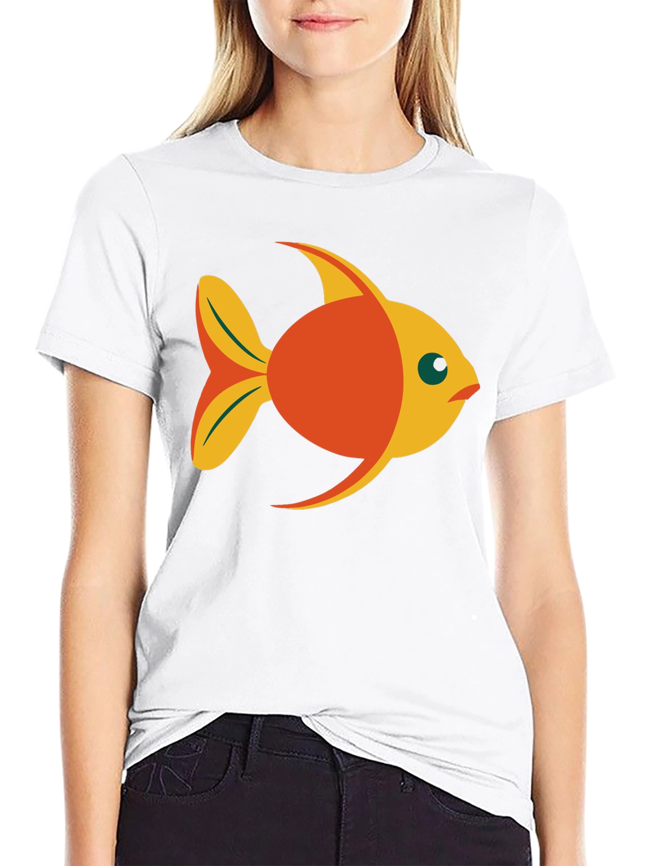 Black Fish Graphic Black T-Shirt - Fun Casual Wear view 9