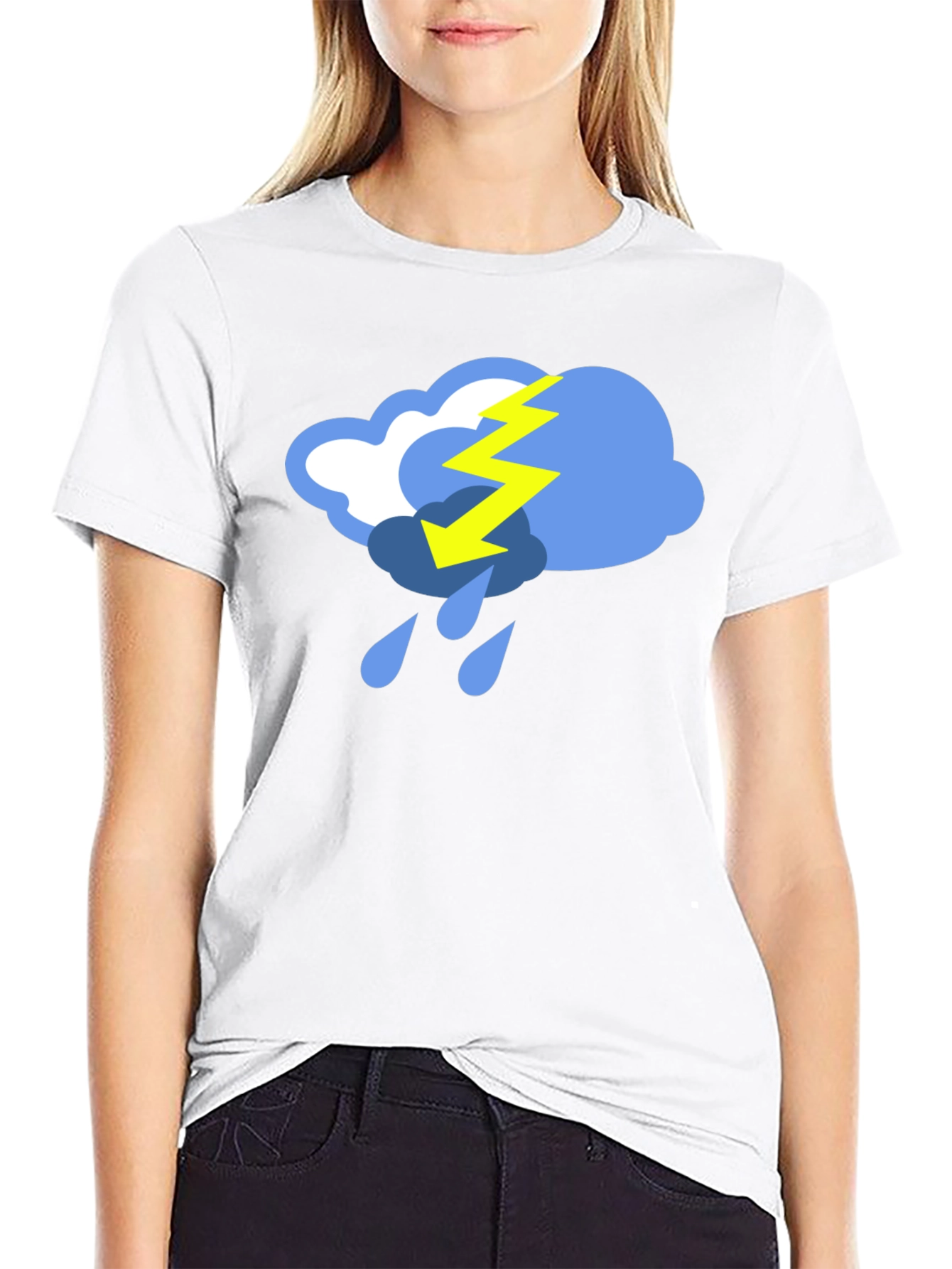 Black Stormy Weather Graphic Tee - Black Cotton T-Shirt view 9