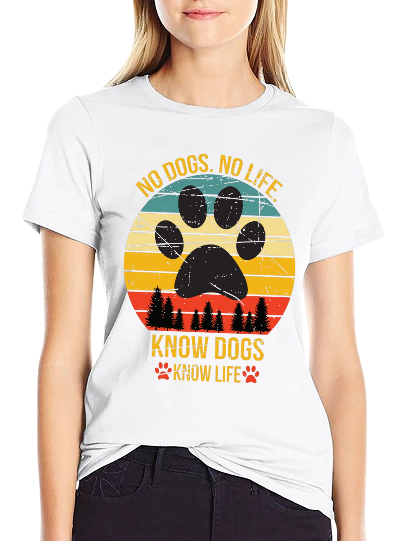 Black No Dogs No Life Tee view 9
