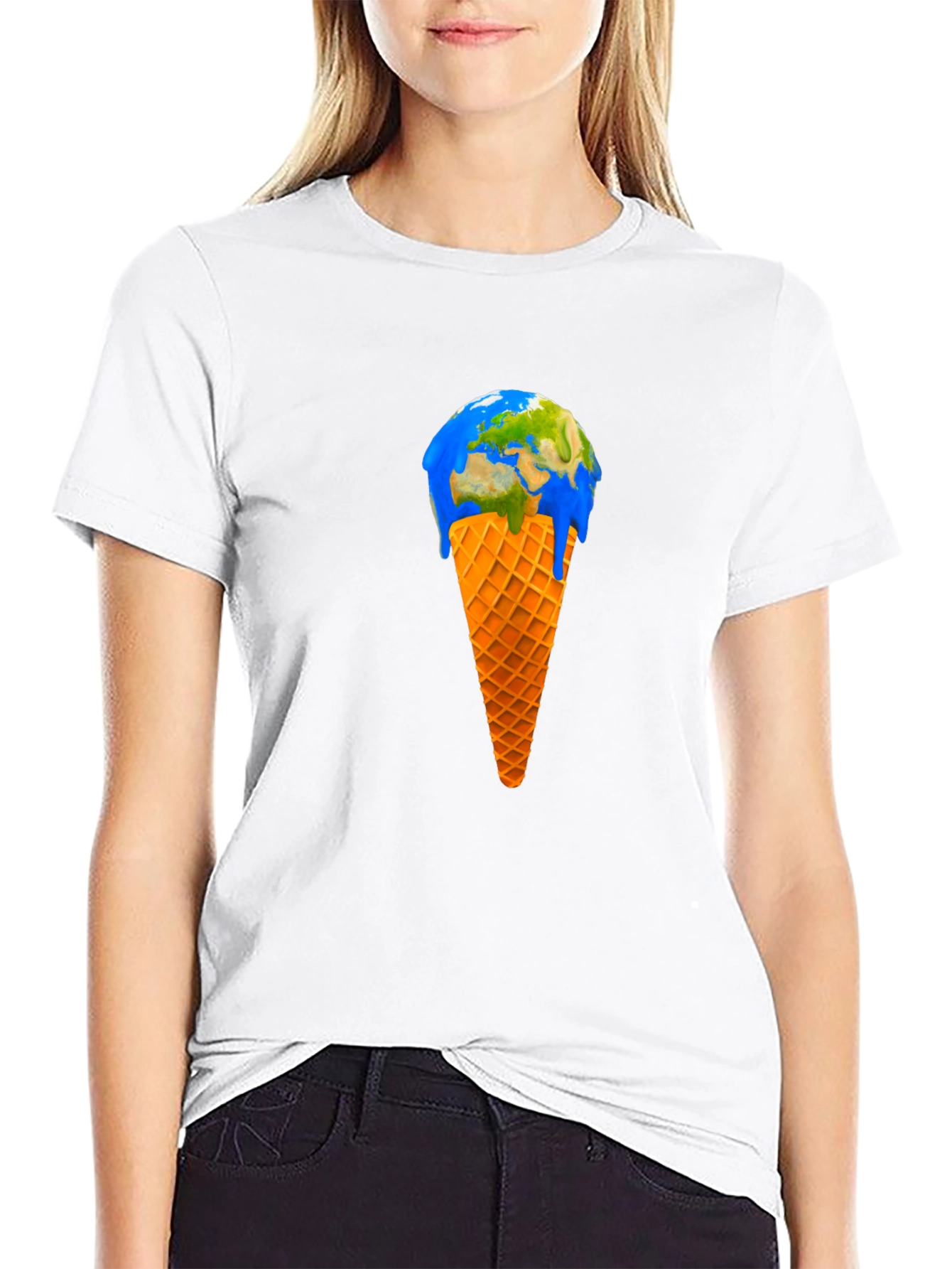 Black Earth Ice Cream Cone Graphic Tee view 9