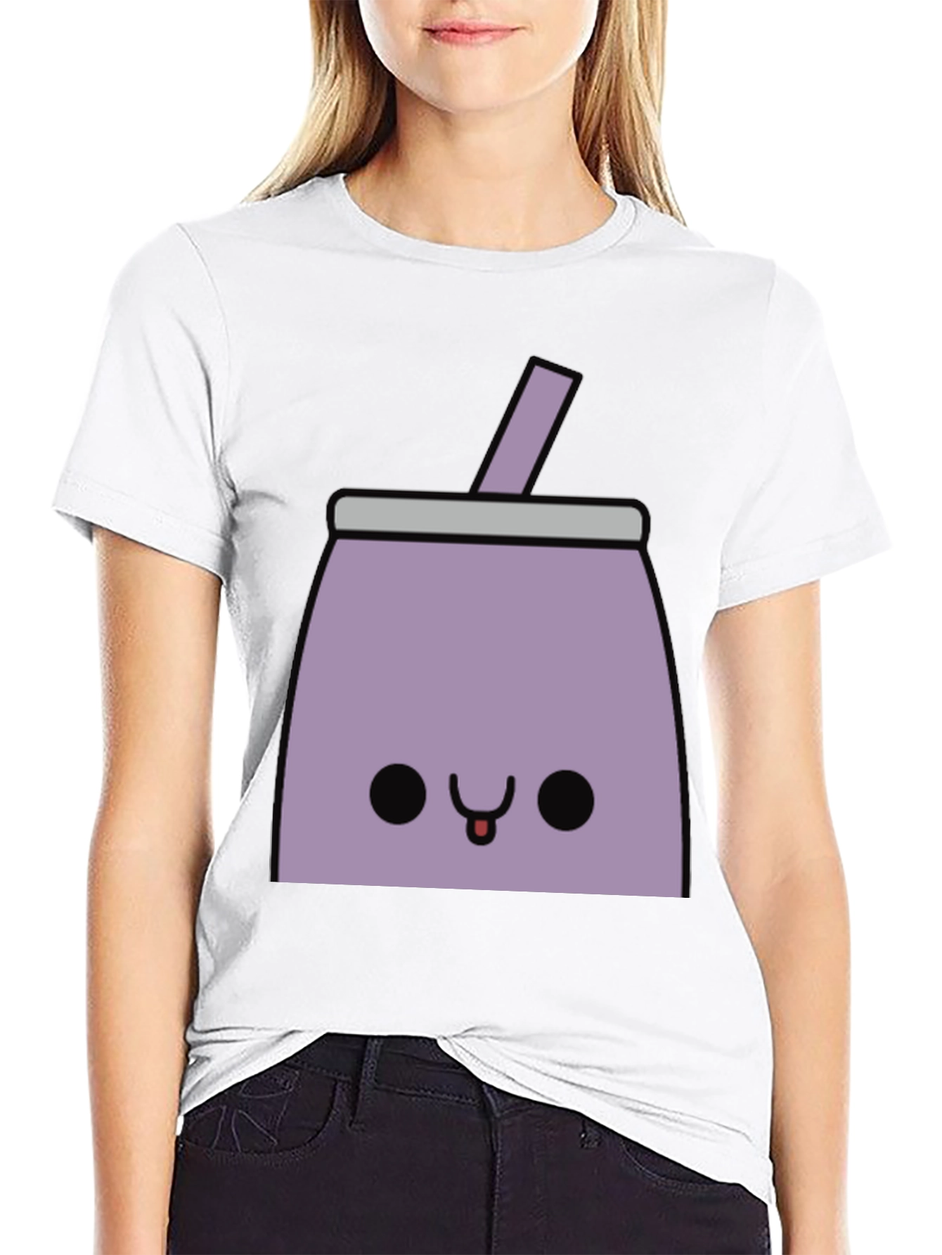 Black Kawaii Milkshake T-Shirt - Cute Graphic Tee view 9