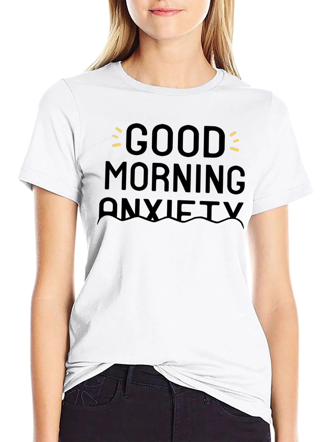 Black Good Morning Anxiety Graphic Tee - Black view 9
