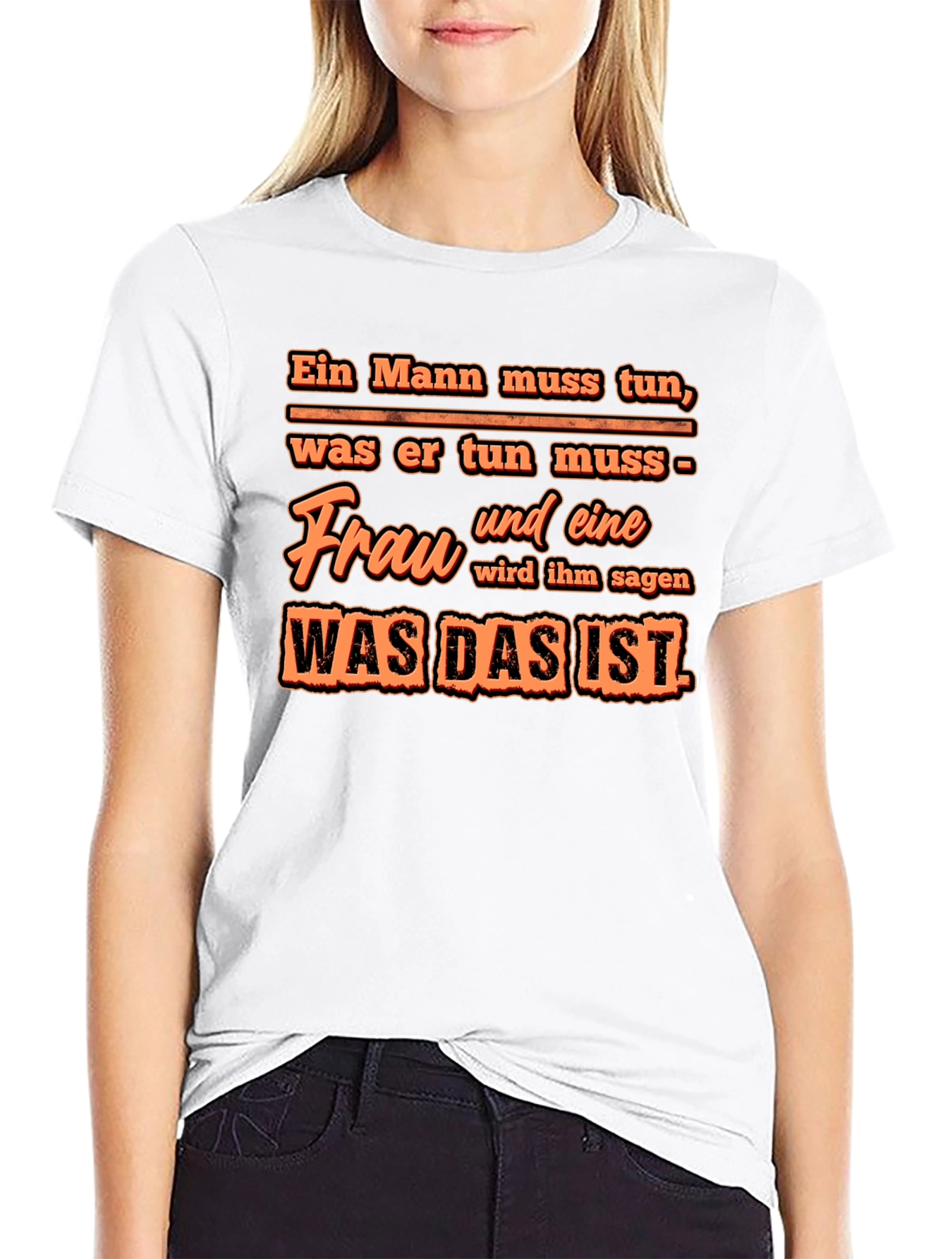 Black Ein Mann Muss Tun T-Shirt - Funny German Quote view 9
