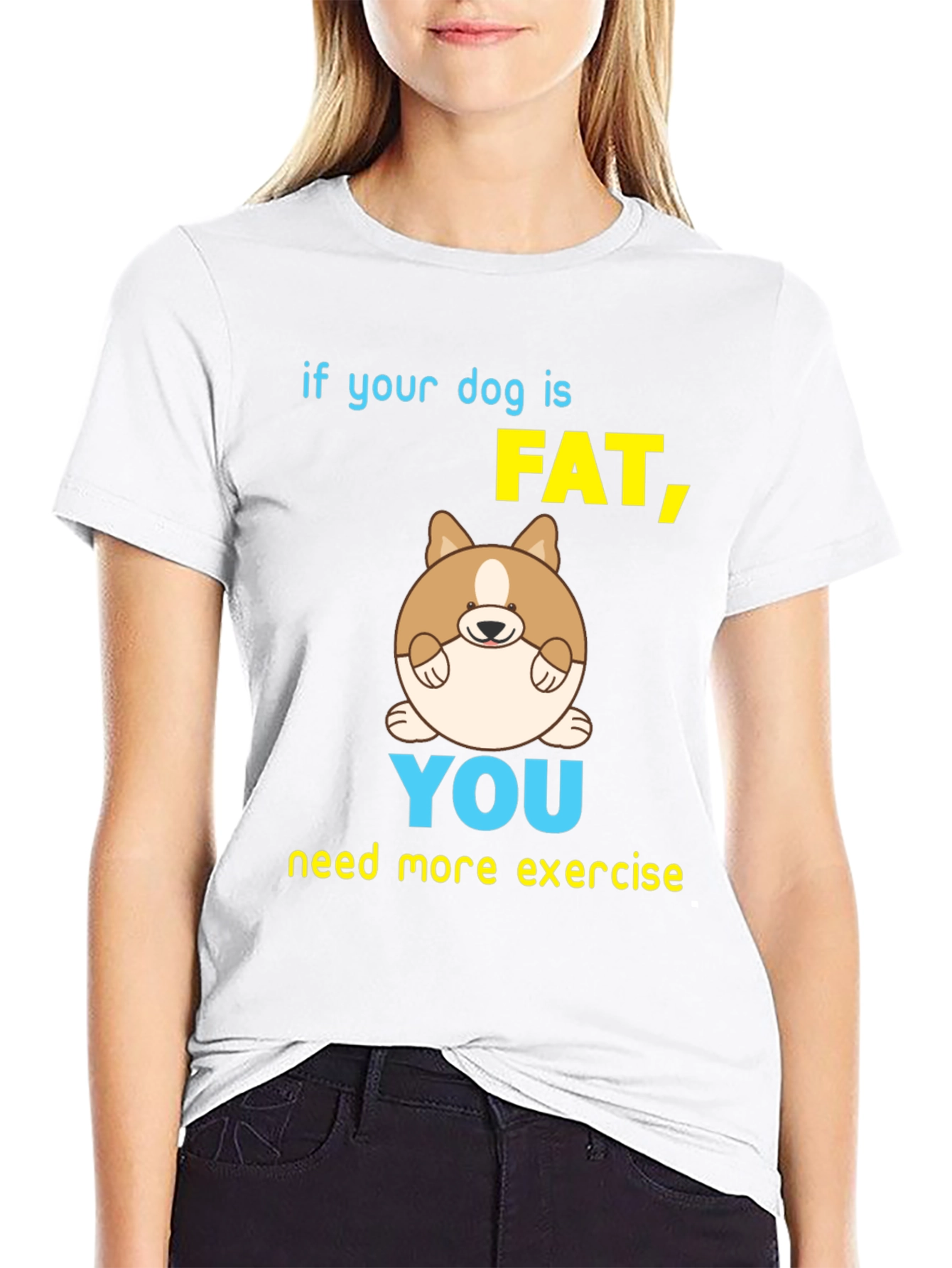 Black Funny Dog T-Shirt - If Your Dog is Fat, You Need Exercise view 9