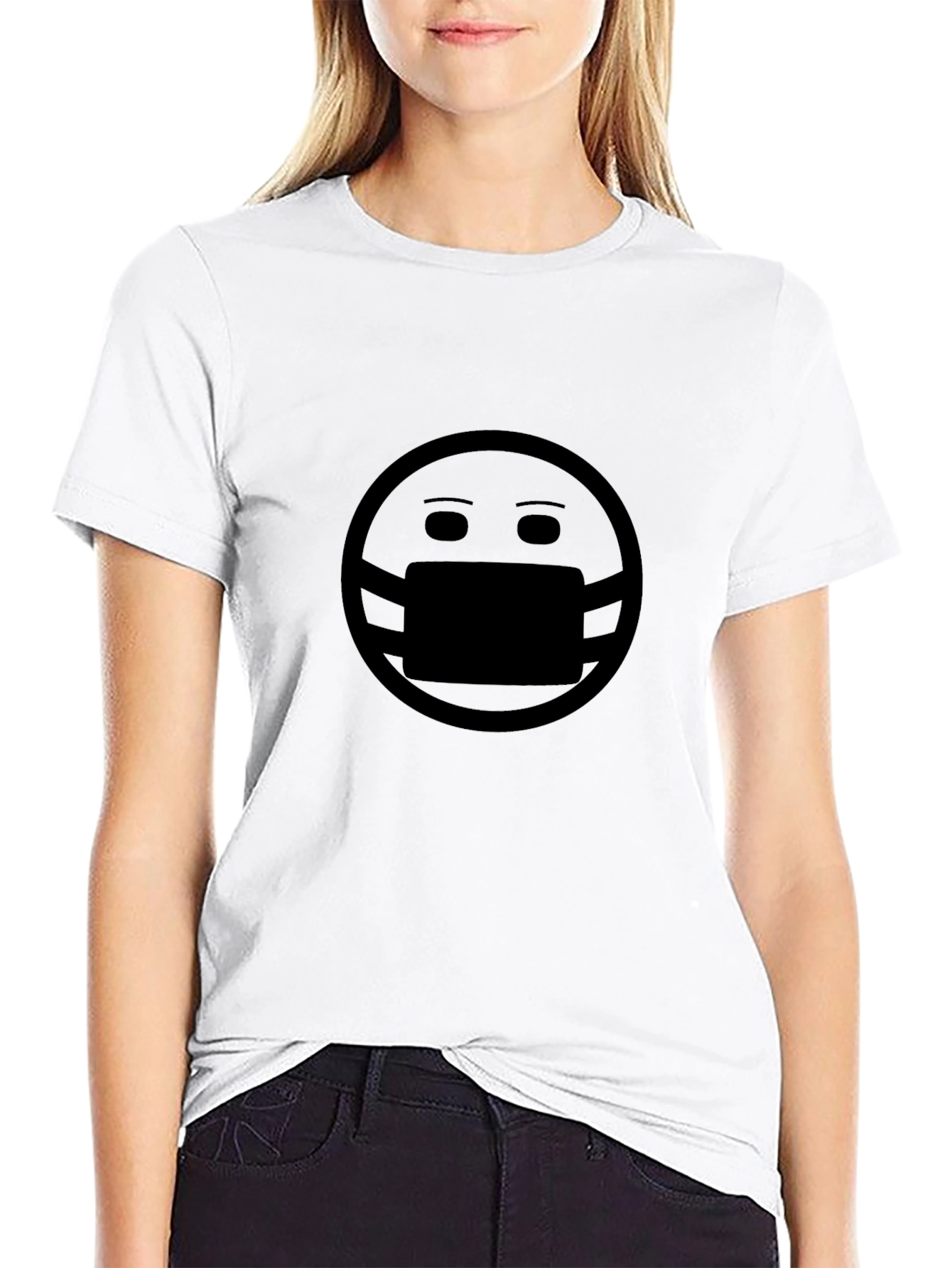 Black Masked Face Graphic Tee - Trendy & Comfortable view 9