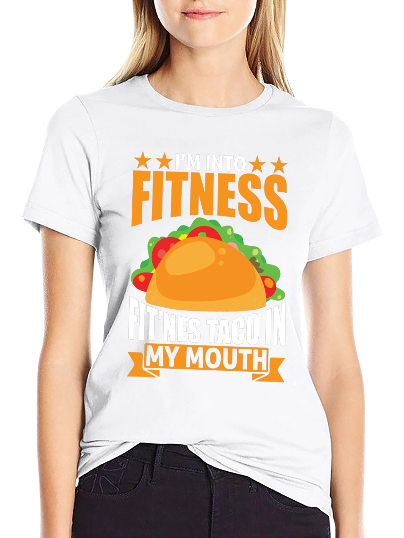 Black Fitness Taco Graphic T-Shirt Funny Foodie Tee view 9