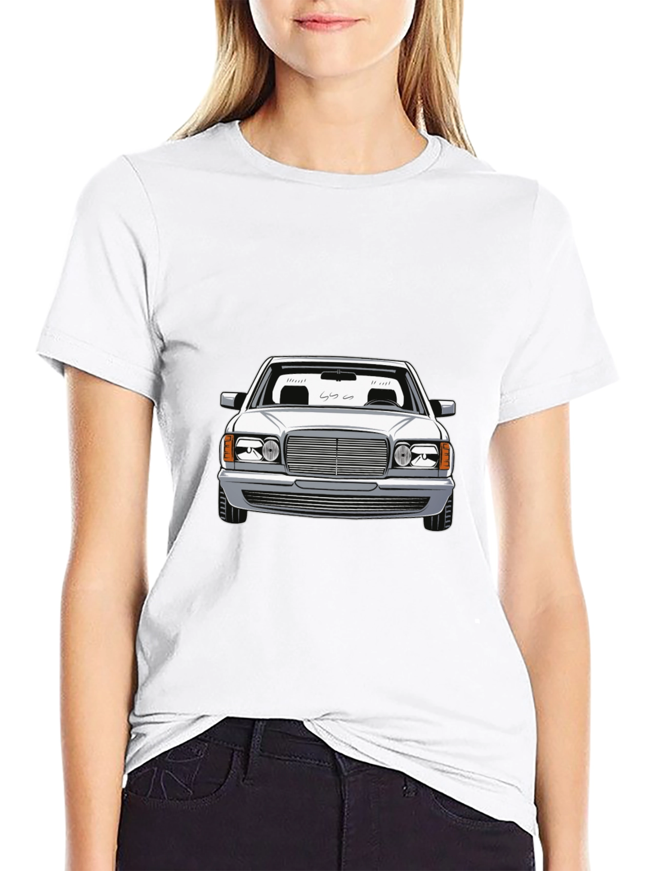 Black Classic Car Graphic Tee - Black Cotton Blend view 9