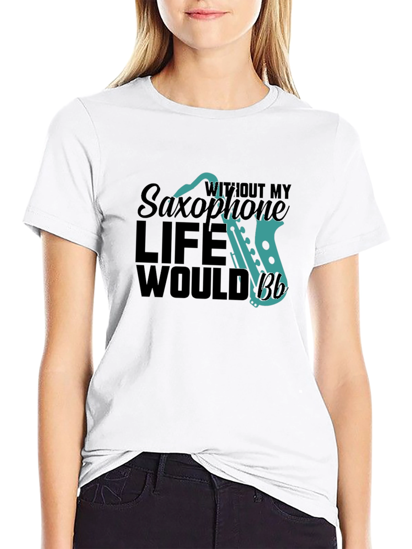 Black Saxophone Lover's T-Shirt - Musical Life Apparel view 9