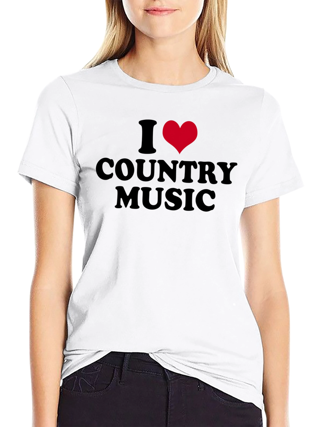 Black I Heart Country Music Black Tee view 9