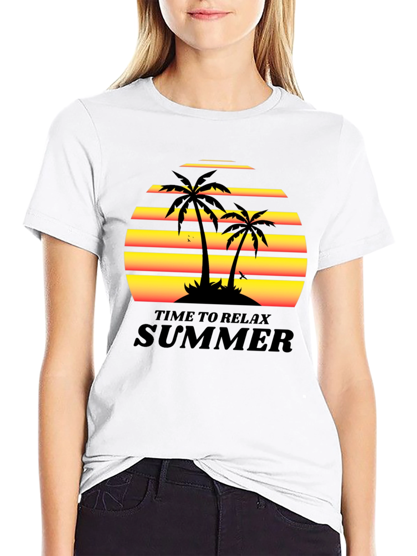 Summer Vibes Black T-Shirt - Time to Relax - 9
